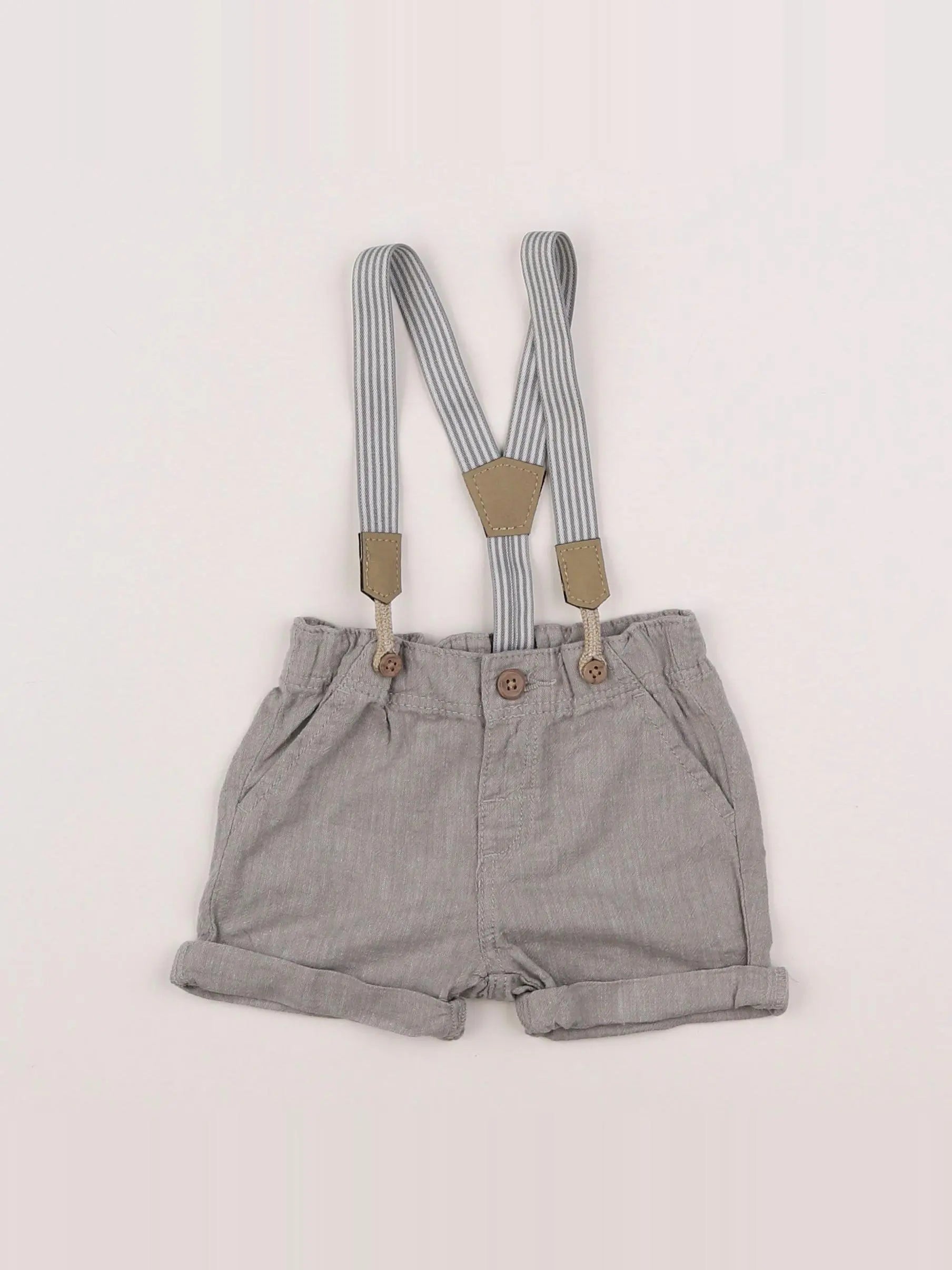H&M - short gris - 3/6 mois