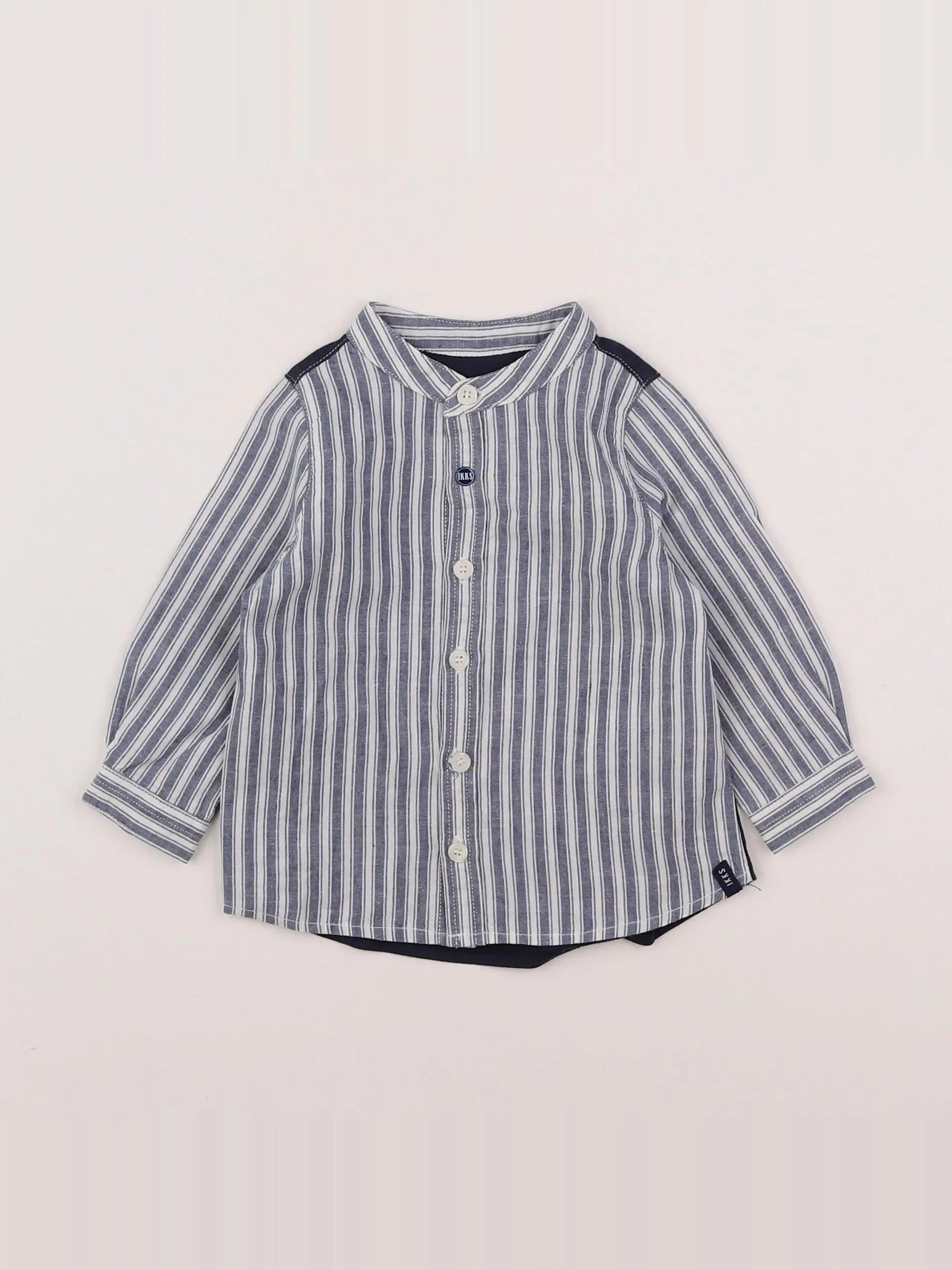 IKKS - chemise bleu, blanc - 6 mois