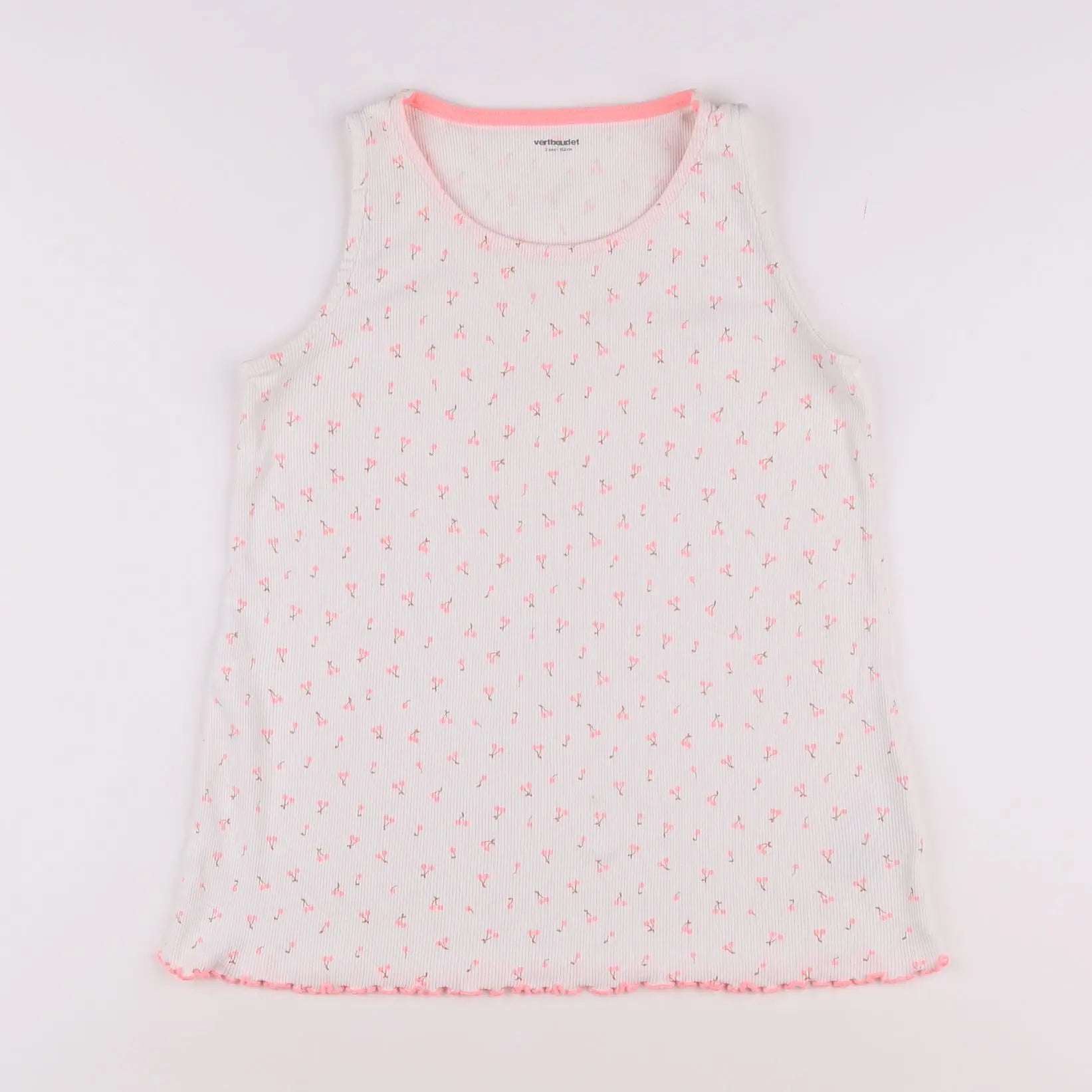 Vertbaudet - débardeur blanc, rose - 12 ans