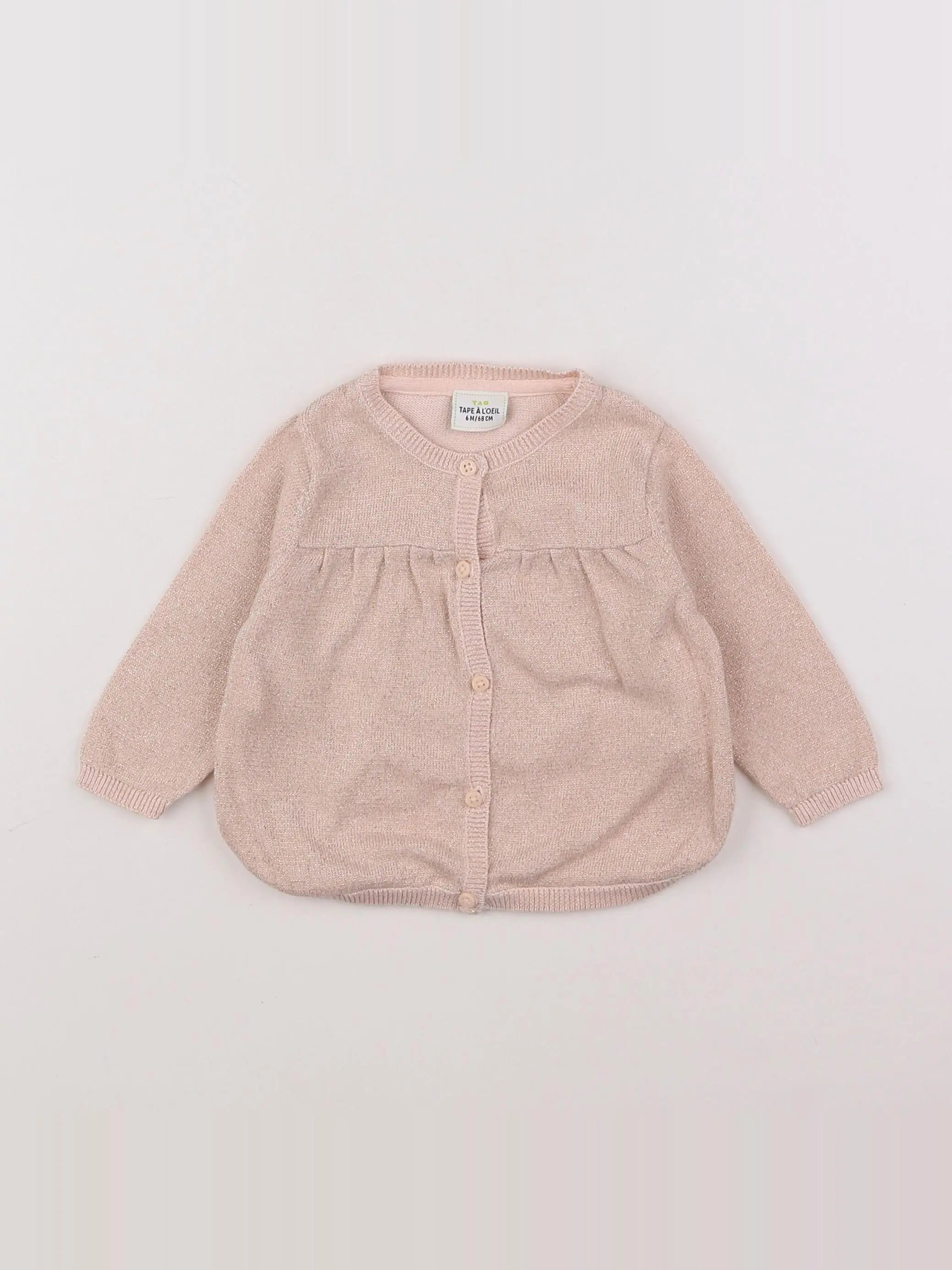 Tape à l'oeil - gilet rose - 6 mois