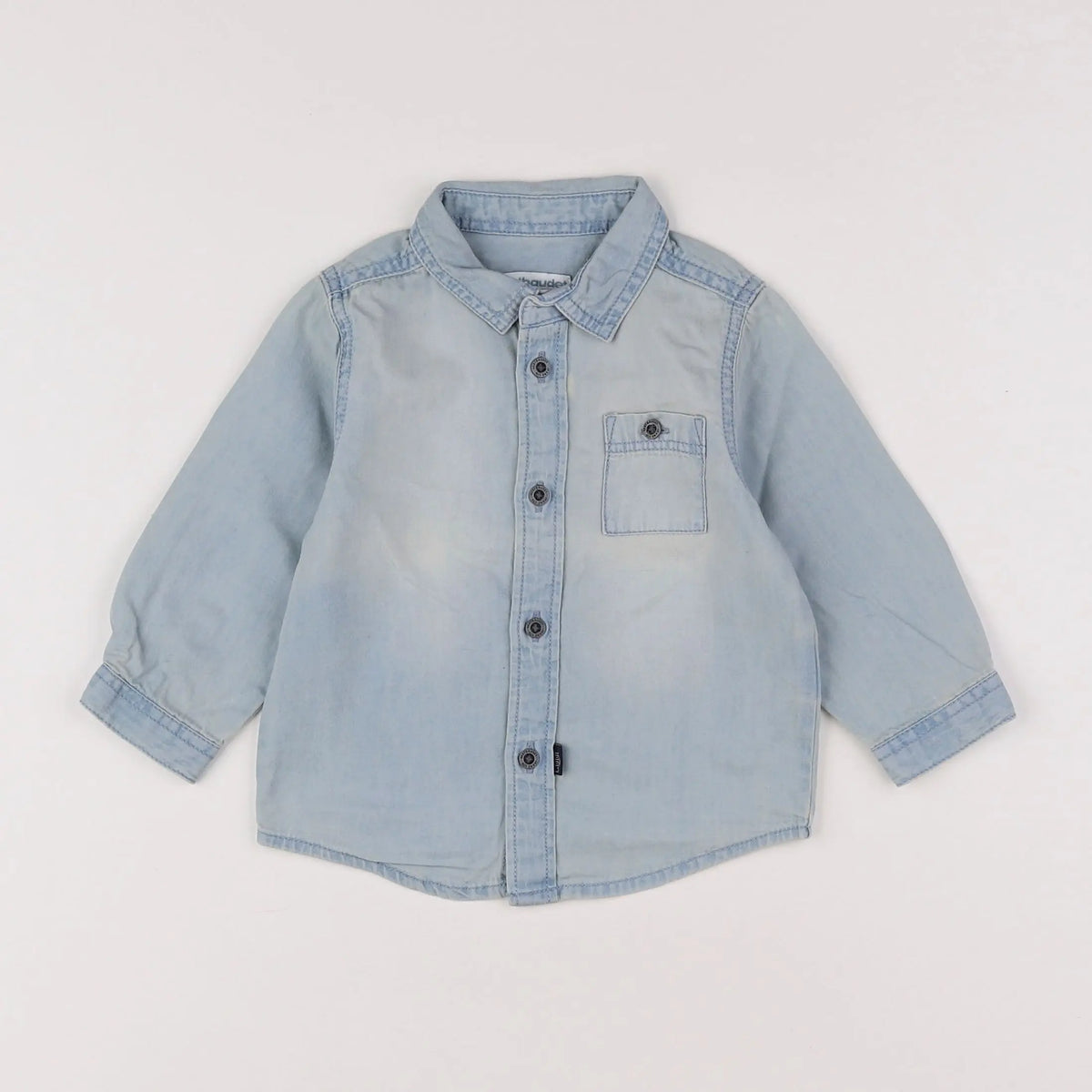 Vertbaudet - chemise bleu - 12 mois
