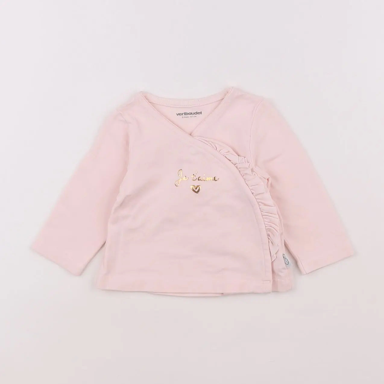 Vertbaudet - tee-shirt rose - 6 mois