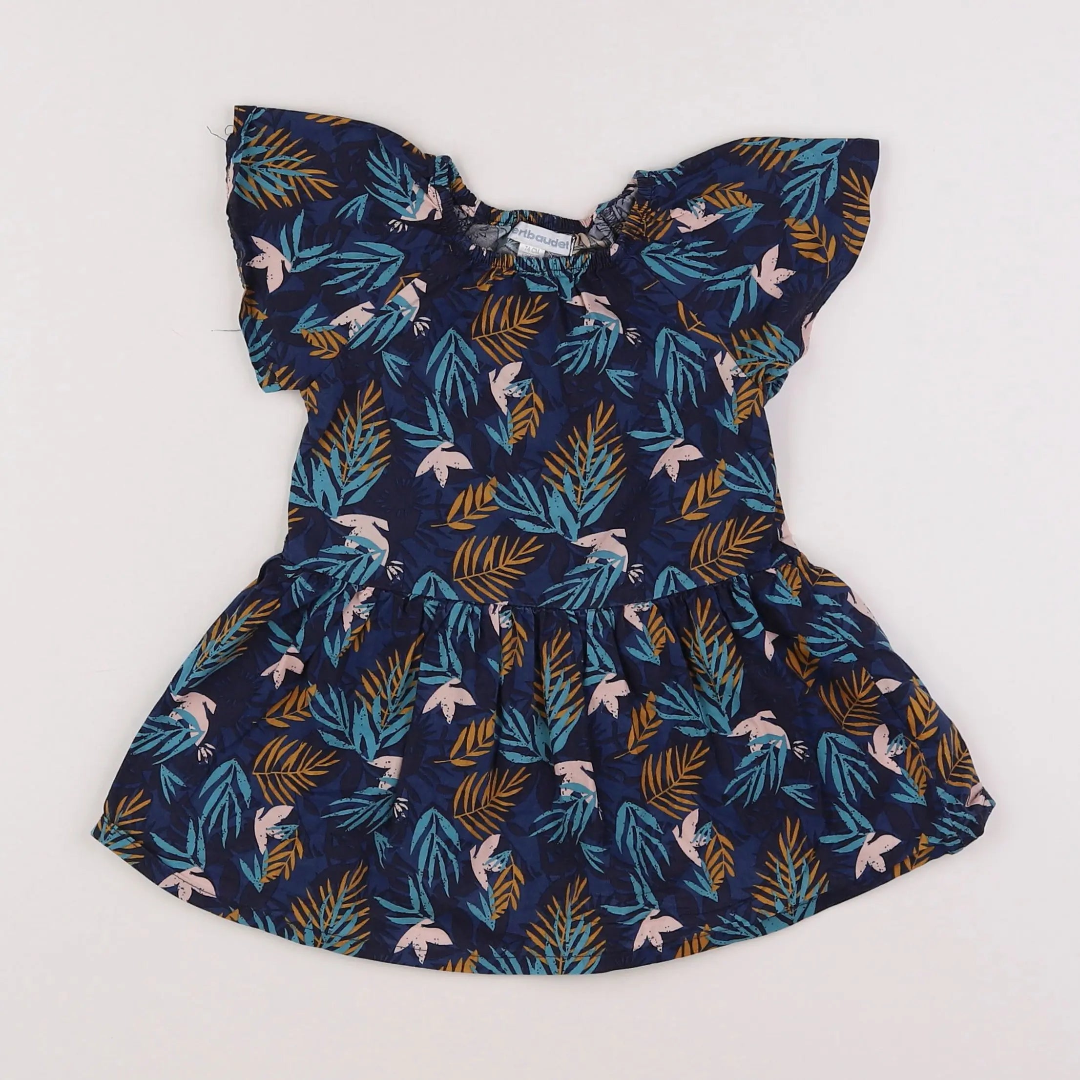Vertbaudet - robe bleu - 12 mois