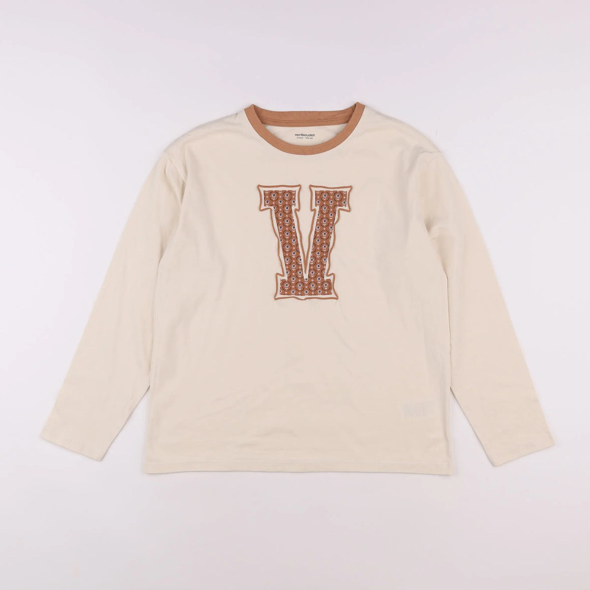 Vertbaudet - tee-shirt beige - 12 ans