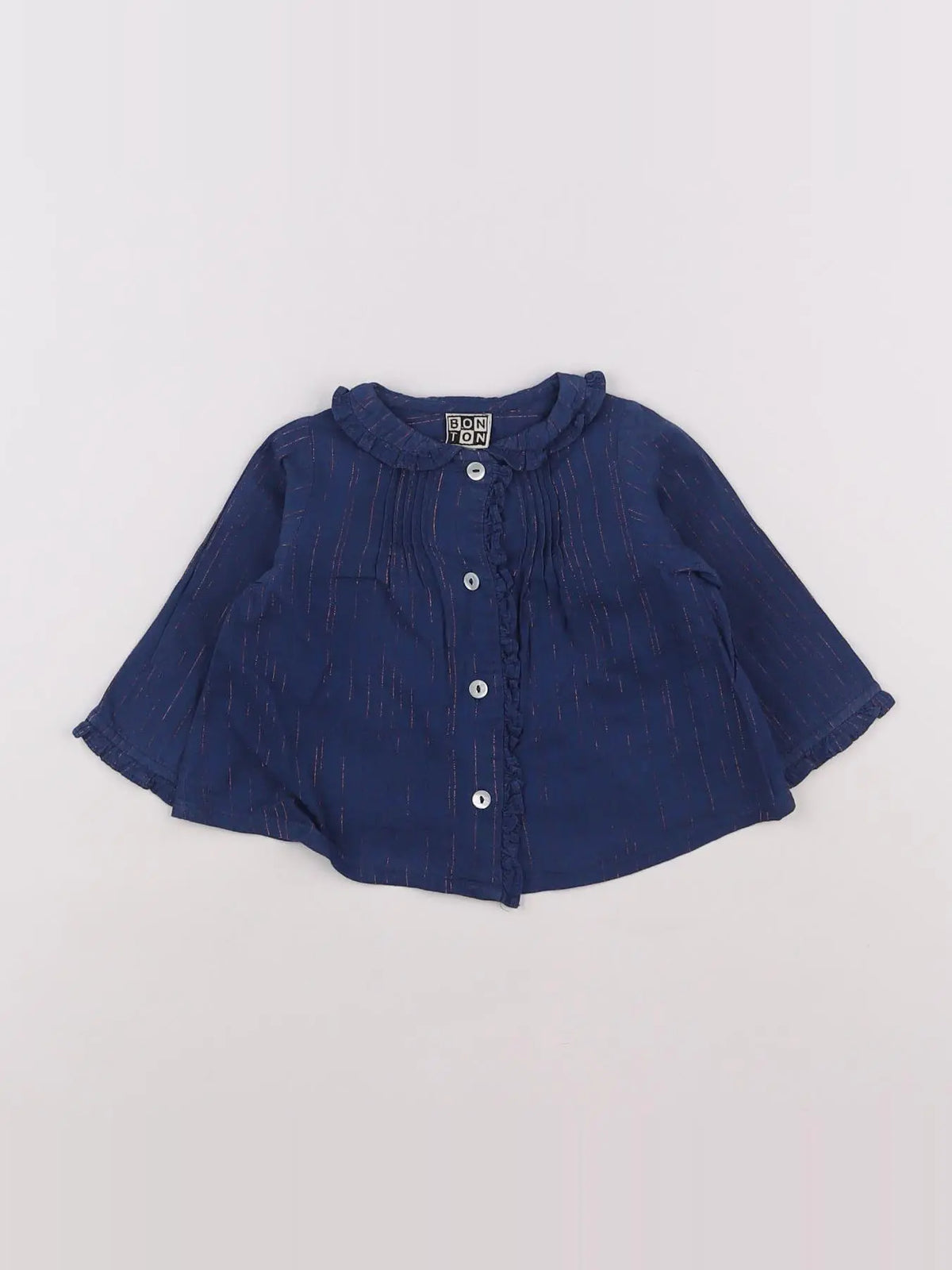 Bonton - chemise bleu - 6 mois