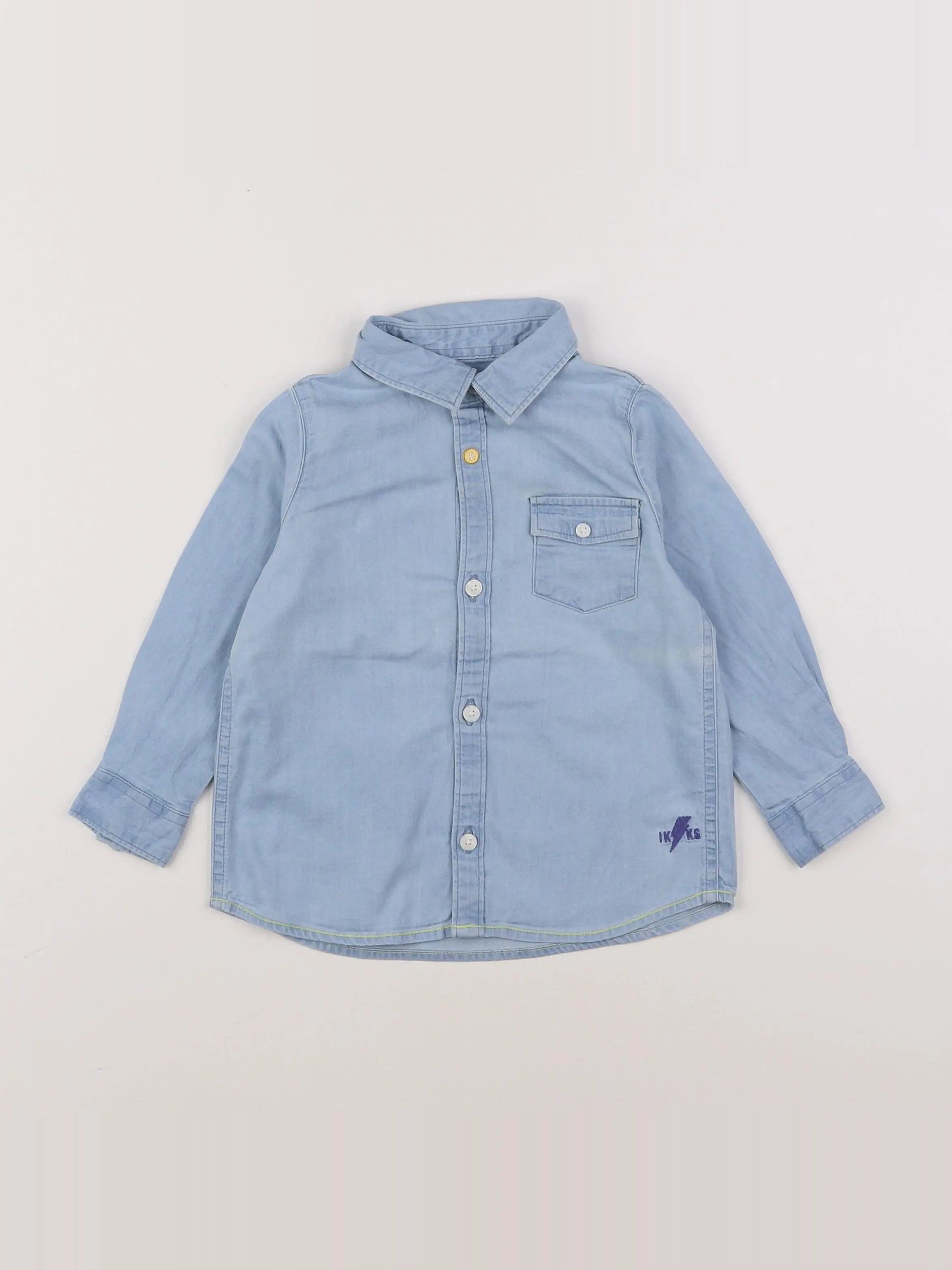 IKKS - chemise imprimé au dos bleu - 18 mois