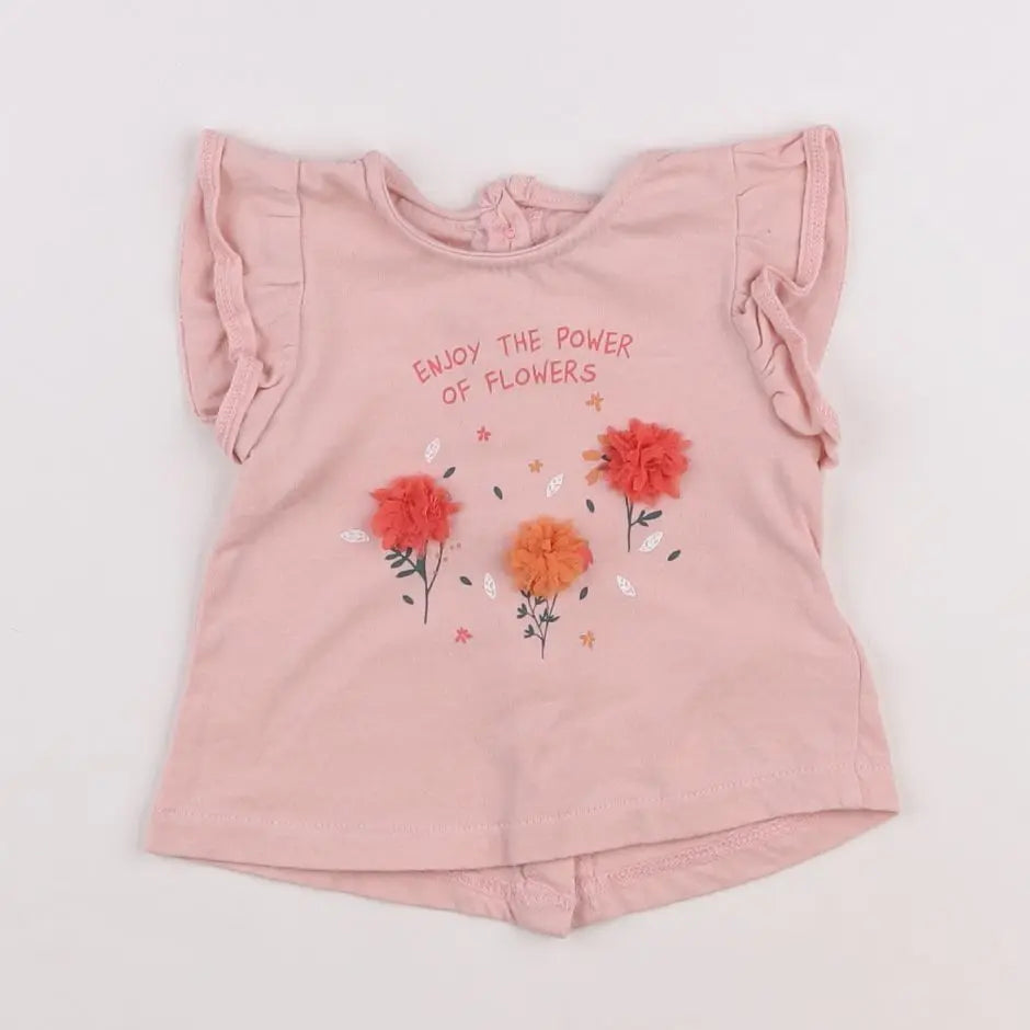 Vertbaudet - tee-shirt rose - 3 mois