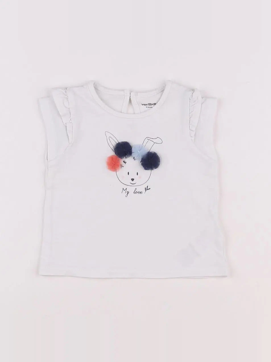 Vertbaudet - tee-shirt blanc - 3 mois