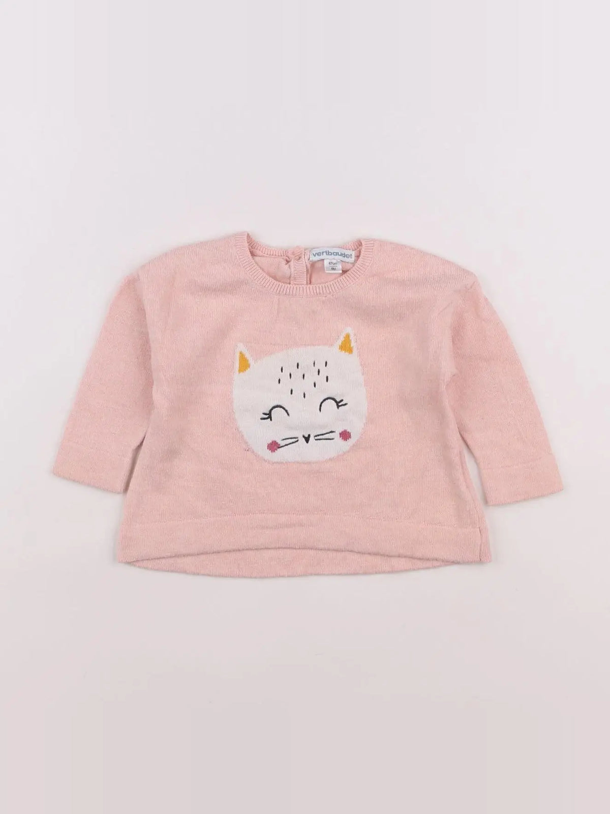 Vertbaudet - pull rose - 6 mois
