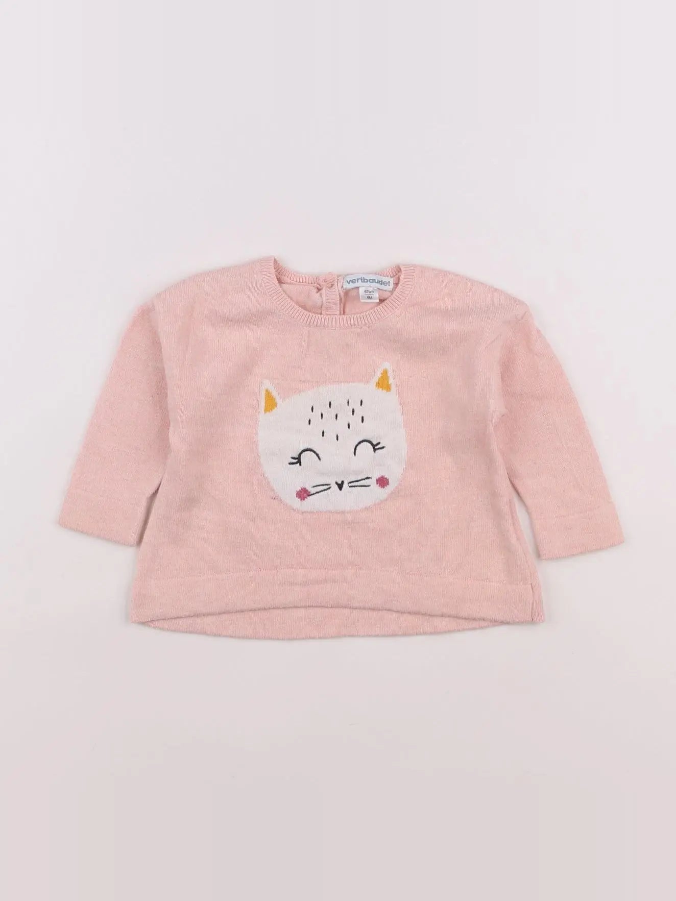 Vertbaudet - pull rose - 6 mois