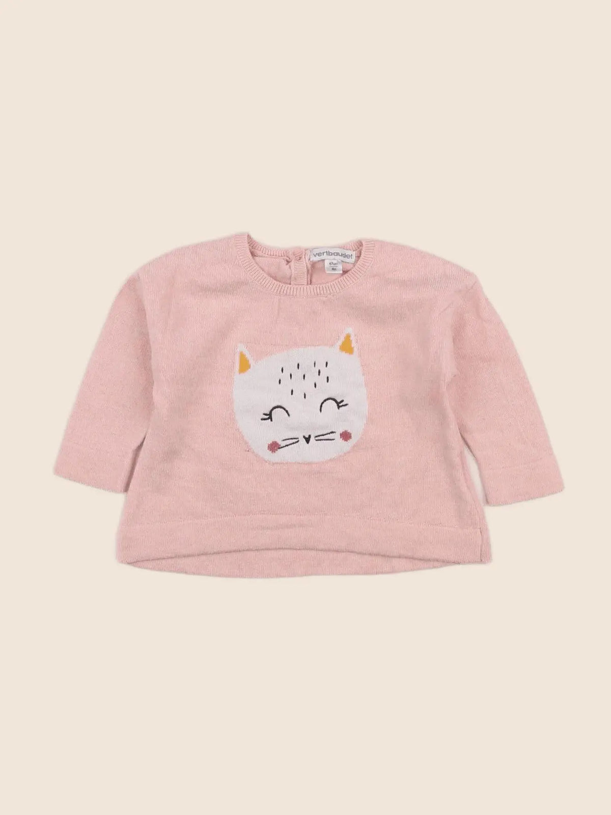 Vertbaudet - pull rose - 6 mois