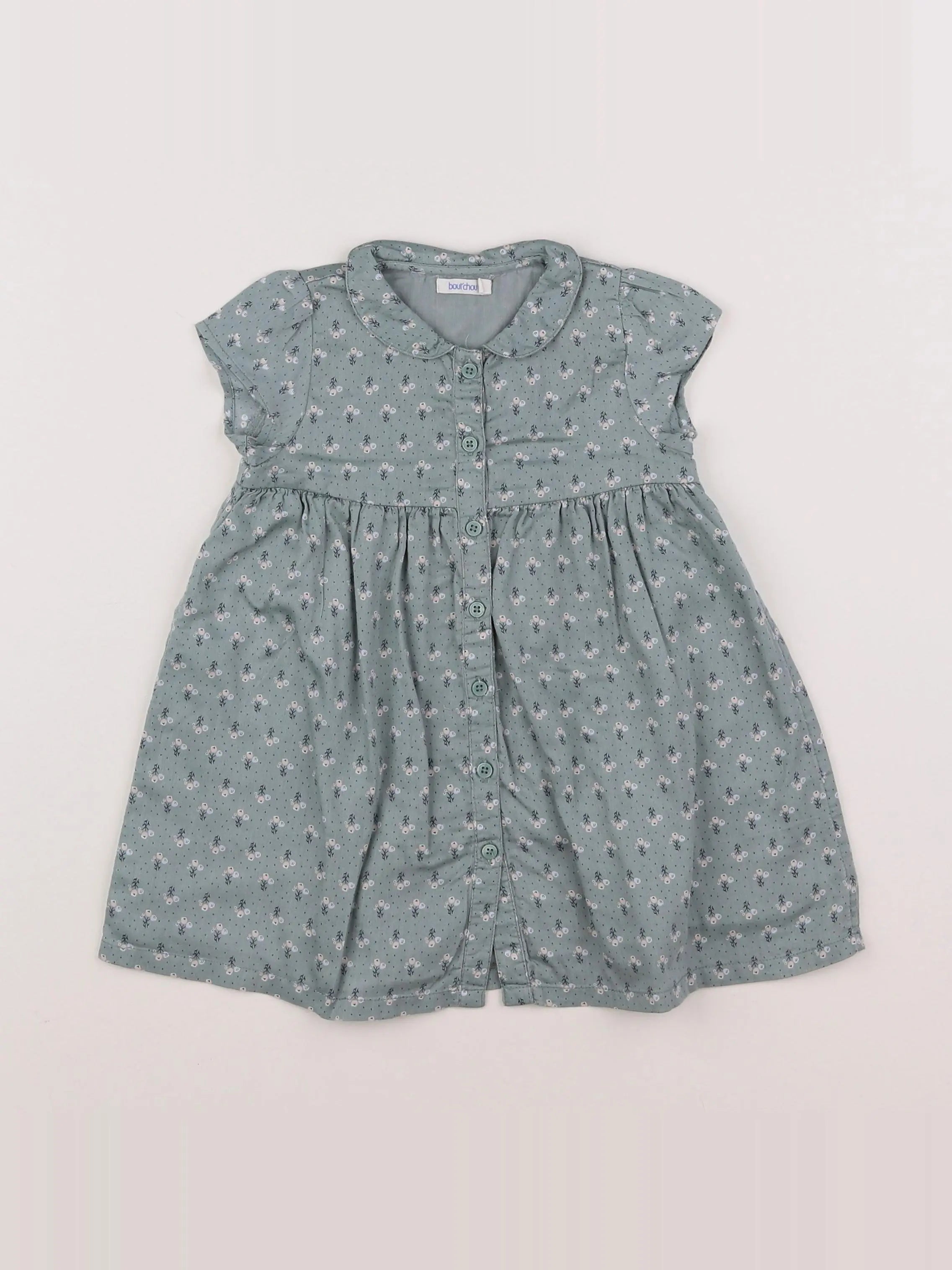 Boutchou - robe vert - 12 mois