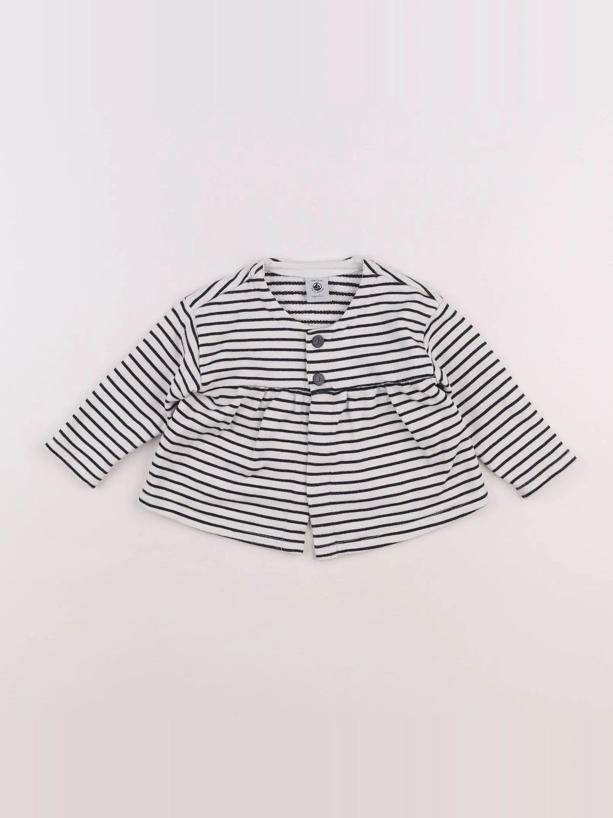 Petit Bateau - sweat blanc - 12 mois