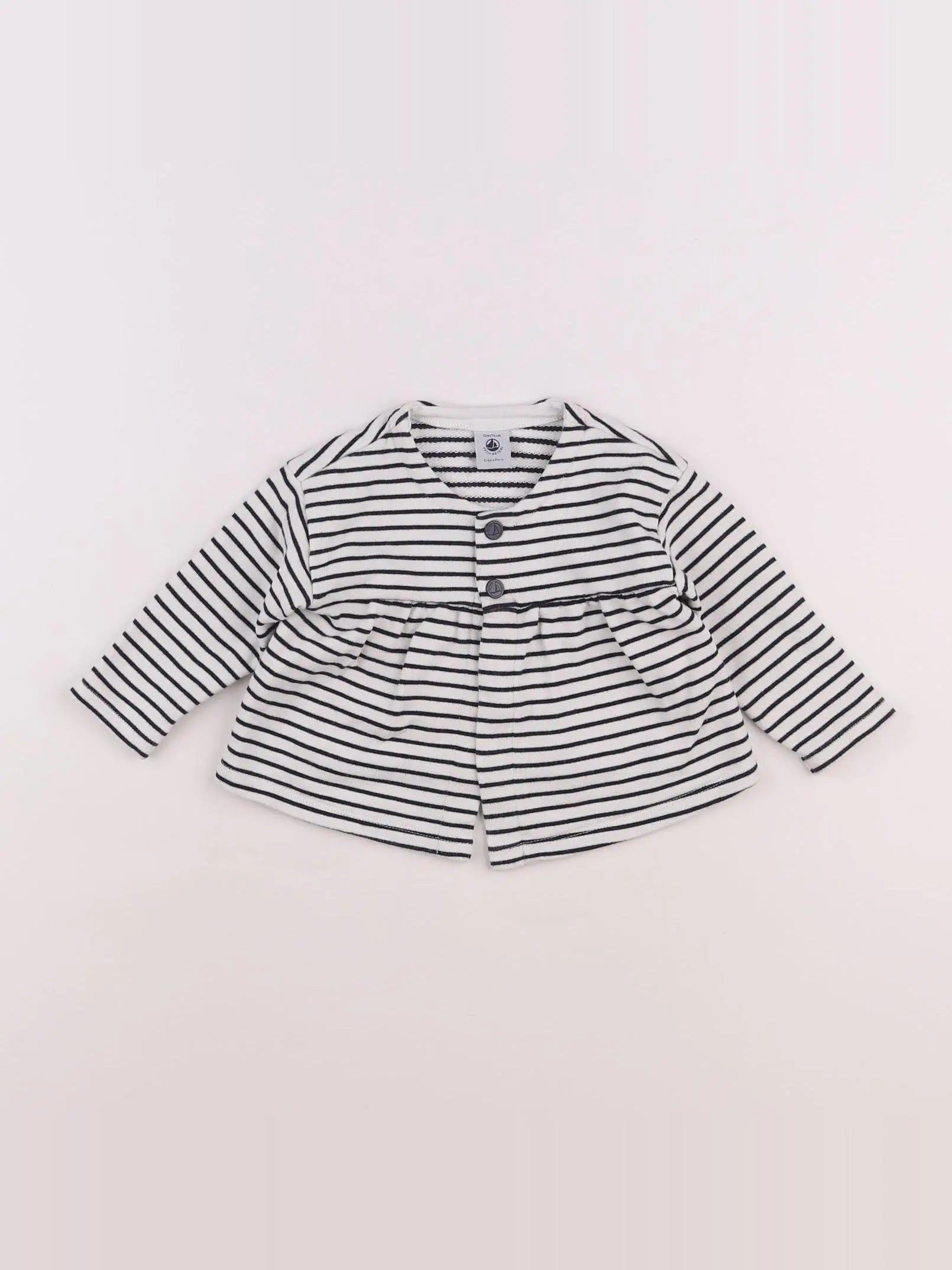 Petit Bateau - sweat blanc - 12 mois