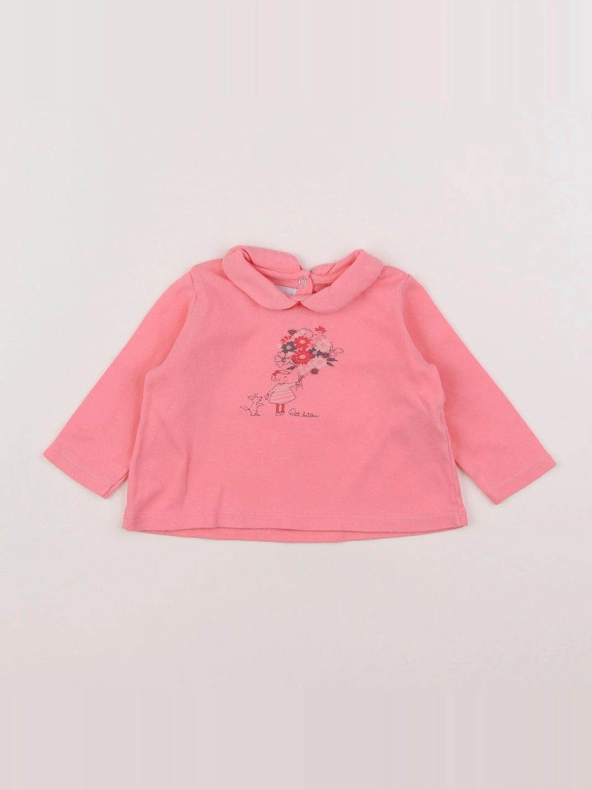 Petit Bateau - tee-shirt rose - 6 mois