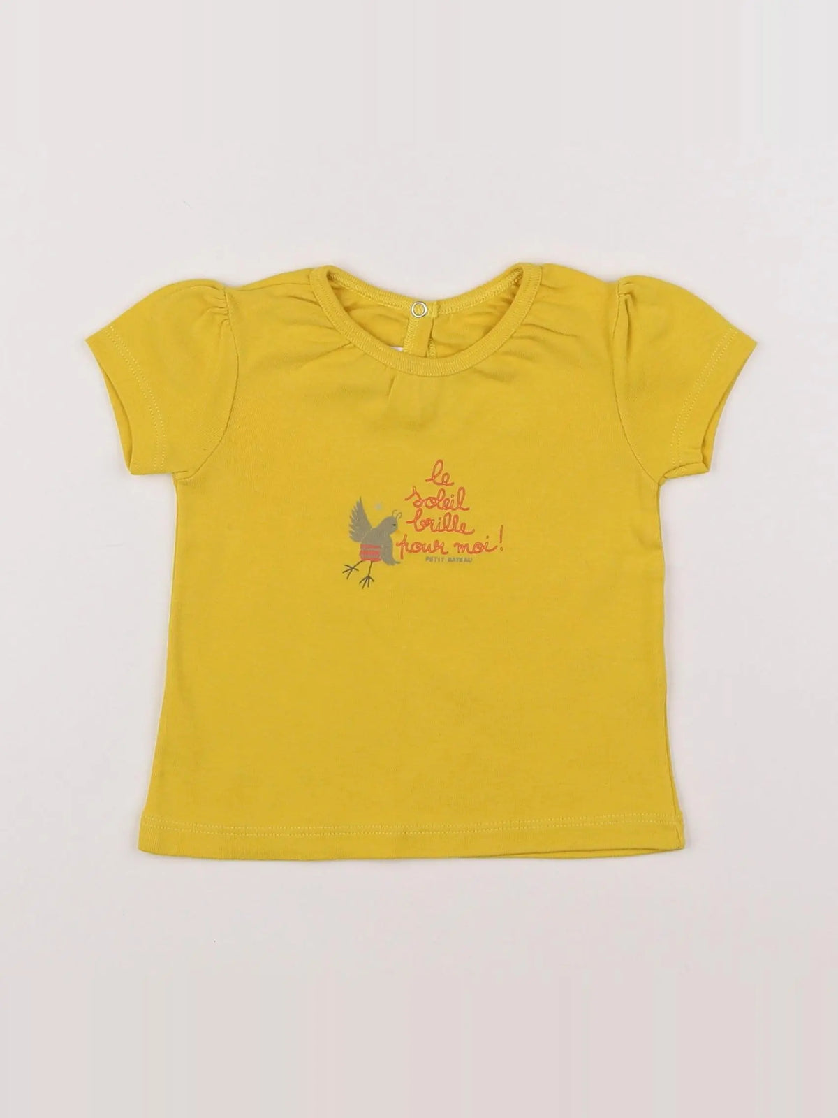 Petit Bateau - tee-shirt jaune - 6 mois