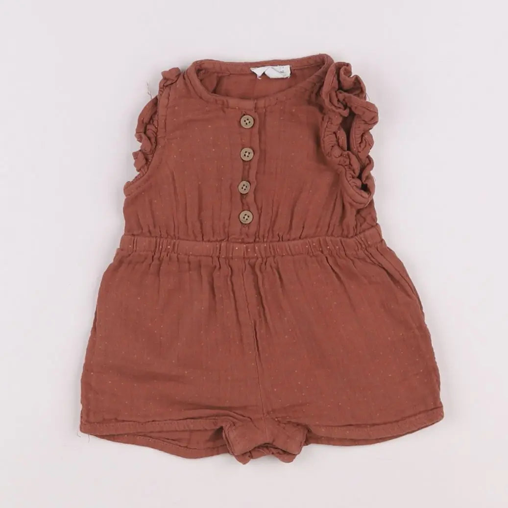 Vertbaudet - combinaison marron - 3 mois