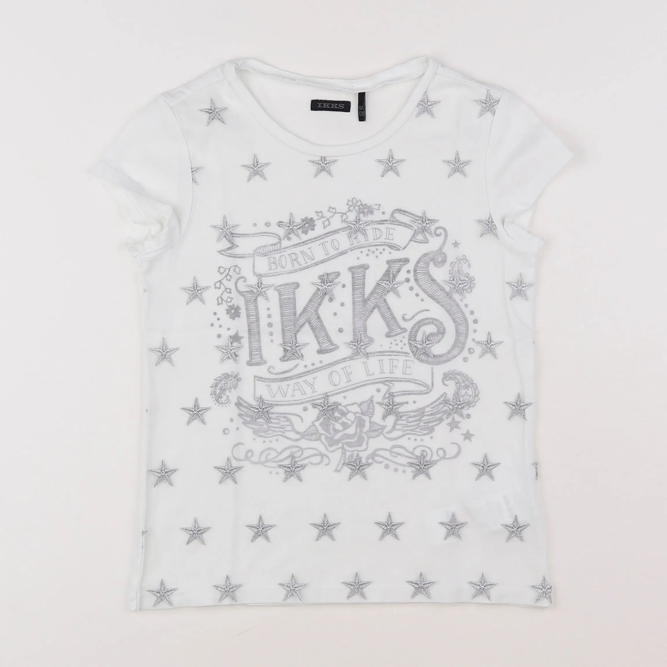 IKKS - tee-shirt blanc - 8 ans