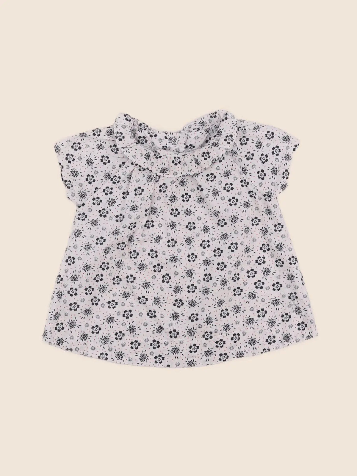 Petit Bateau - blouse bleu - 12 mois