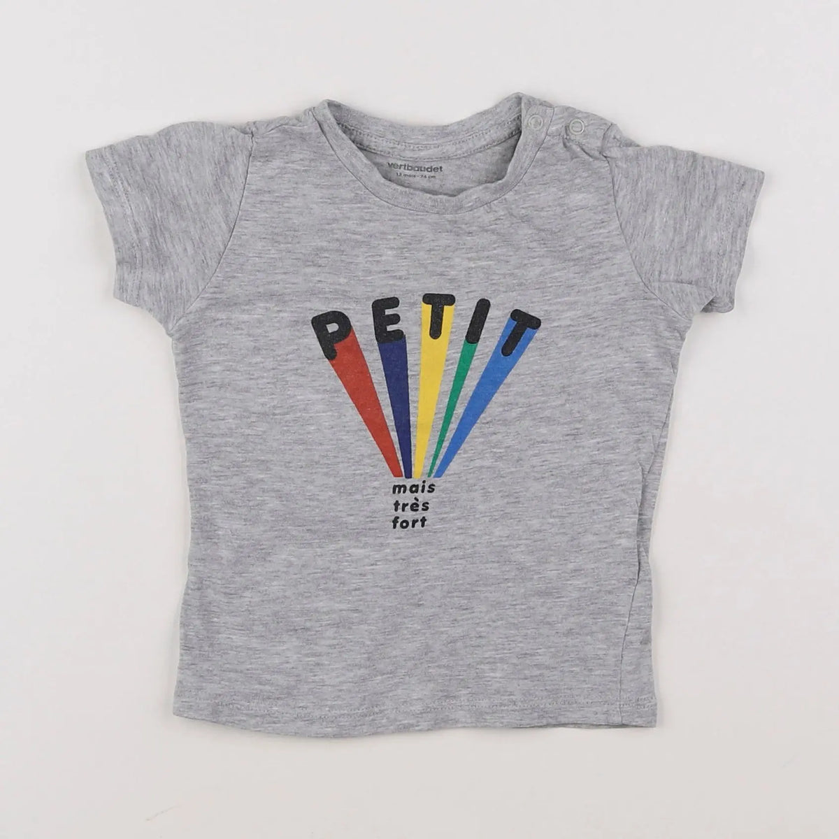 Vertbaudet - tee-shirt gris - 12 mois
