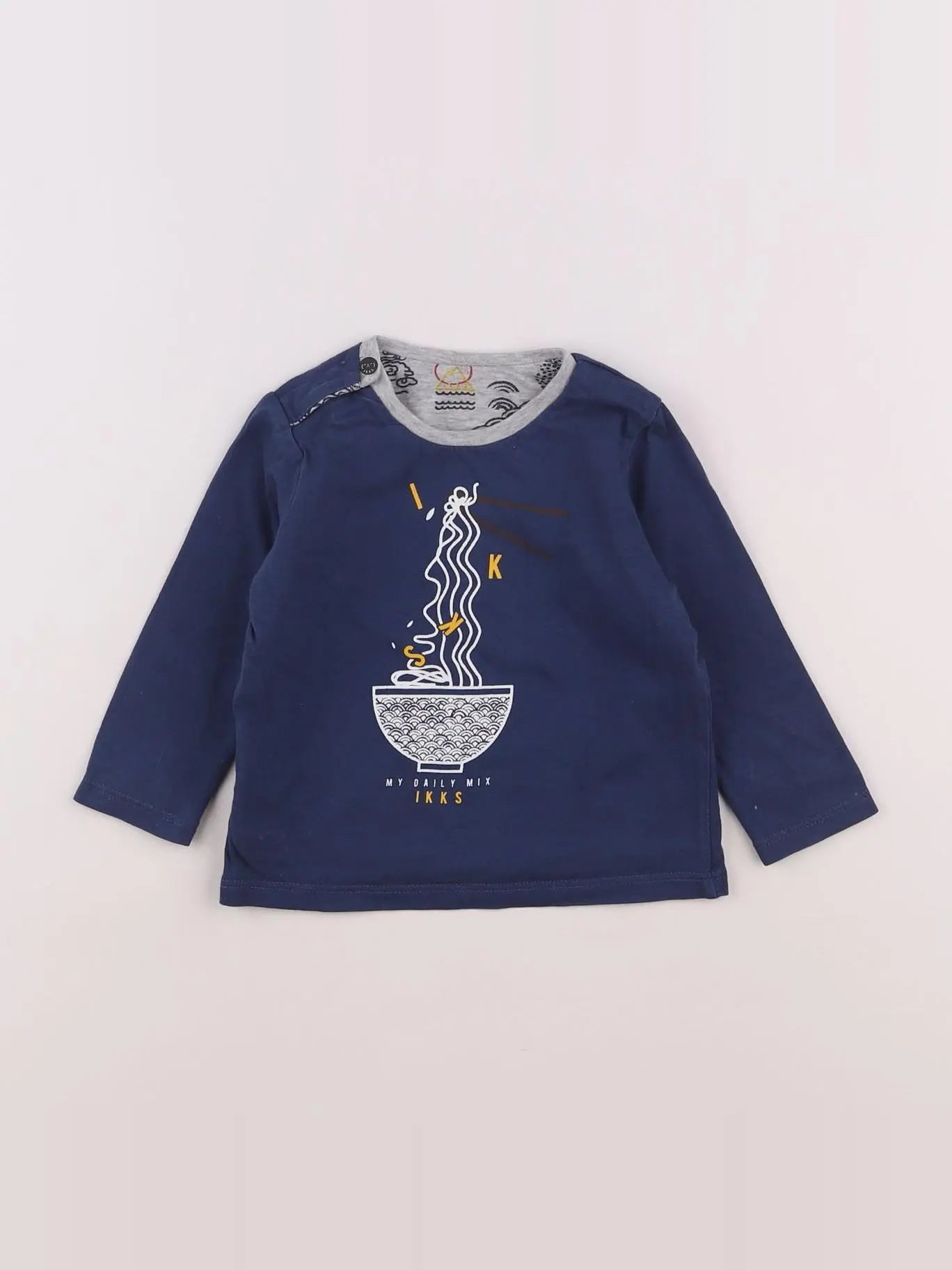 IKKS - tee-shirt réversible bleu - 12 mois