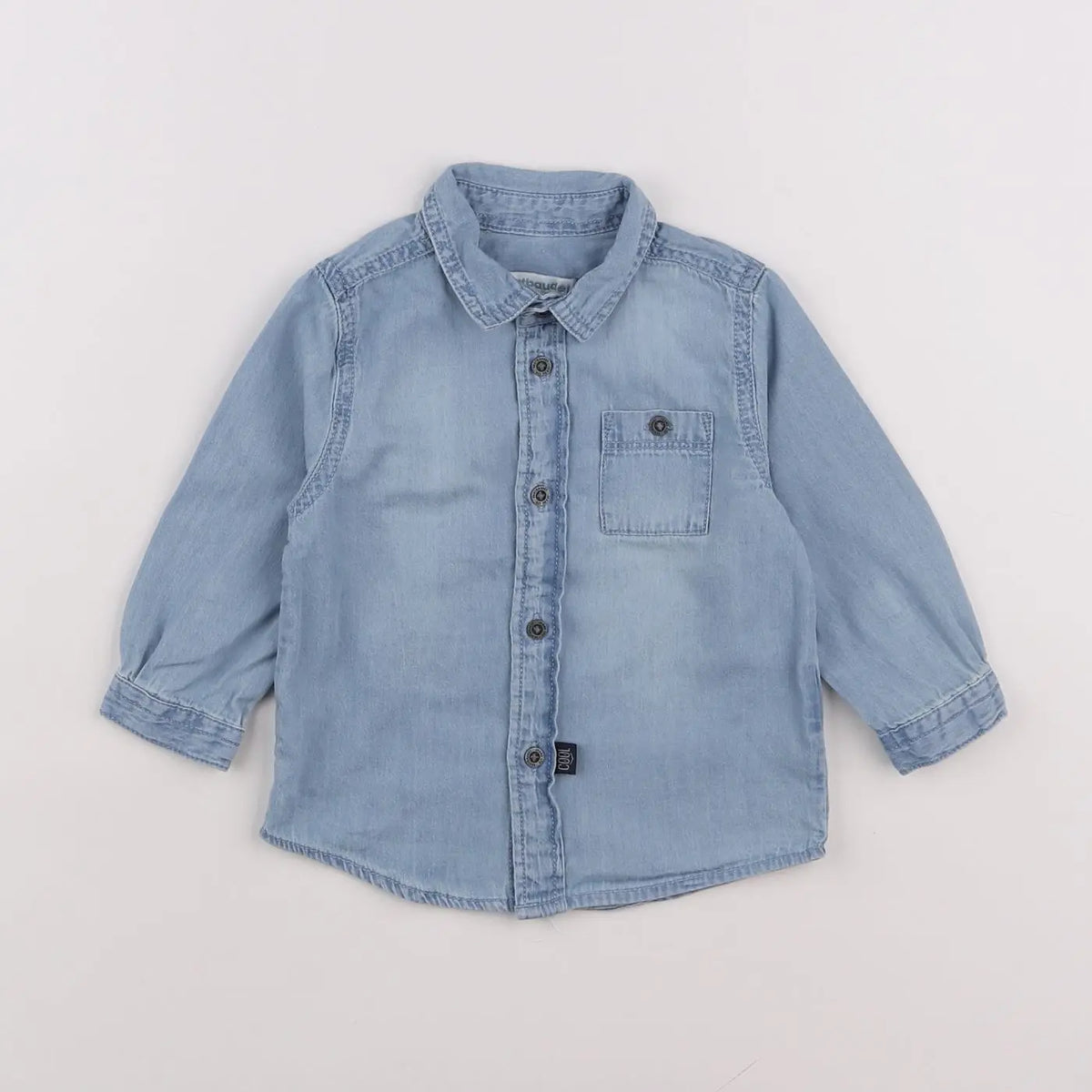 Vertbaudet - chemise bleu - 12 mois
