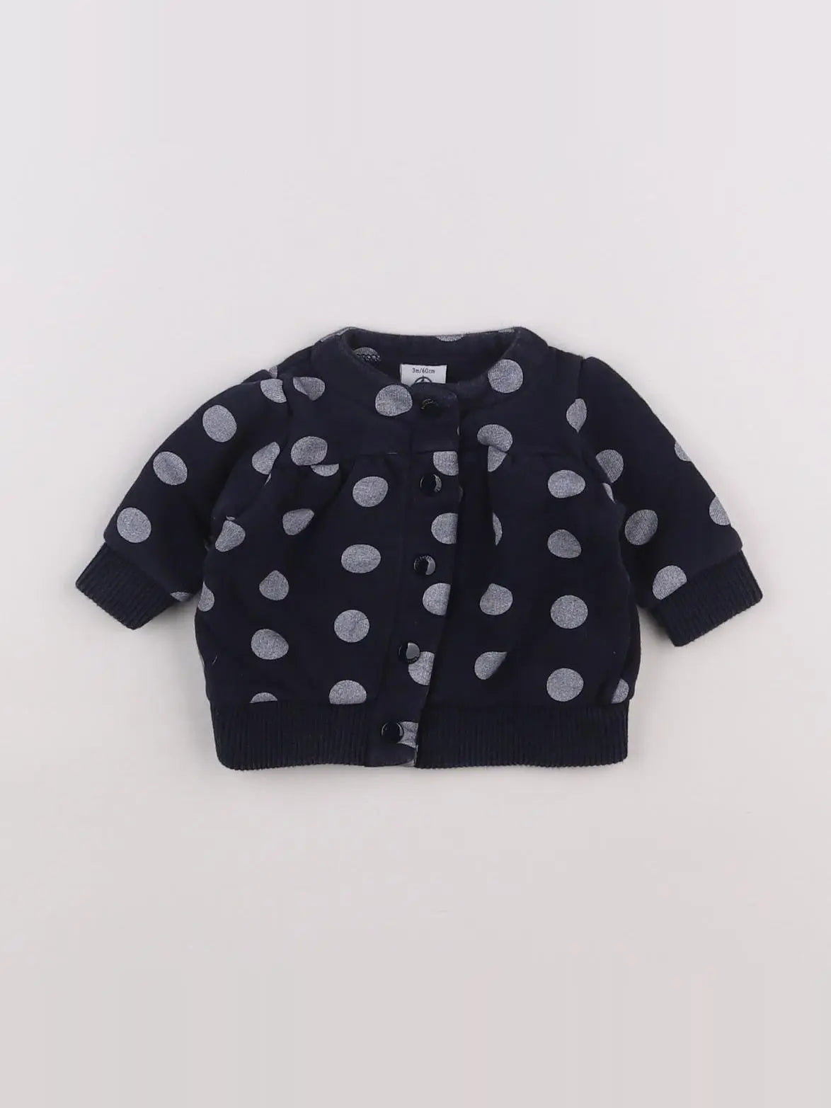 Petit Bateau - sweat bleu - 3 mois