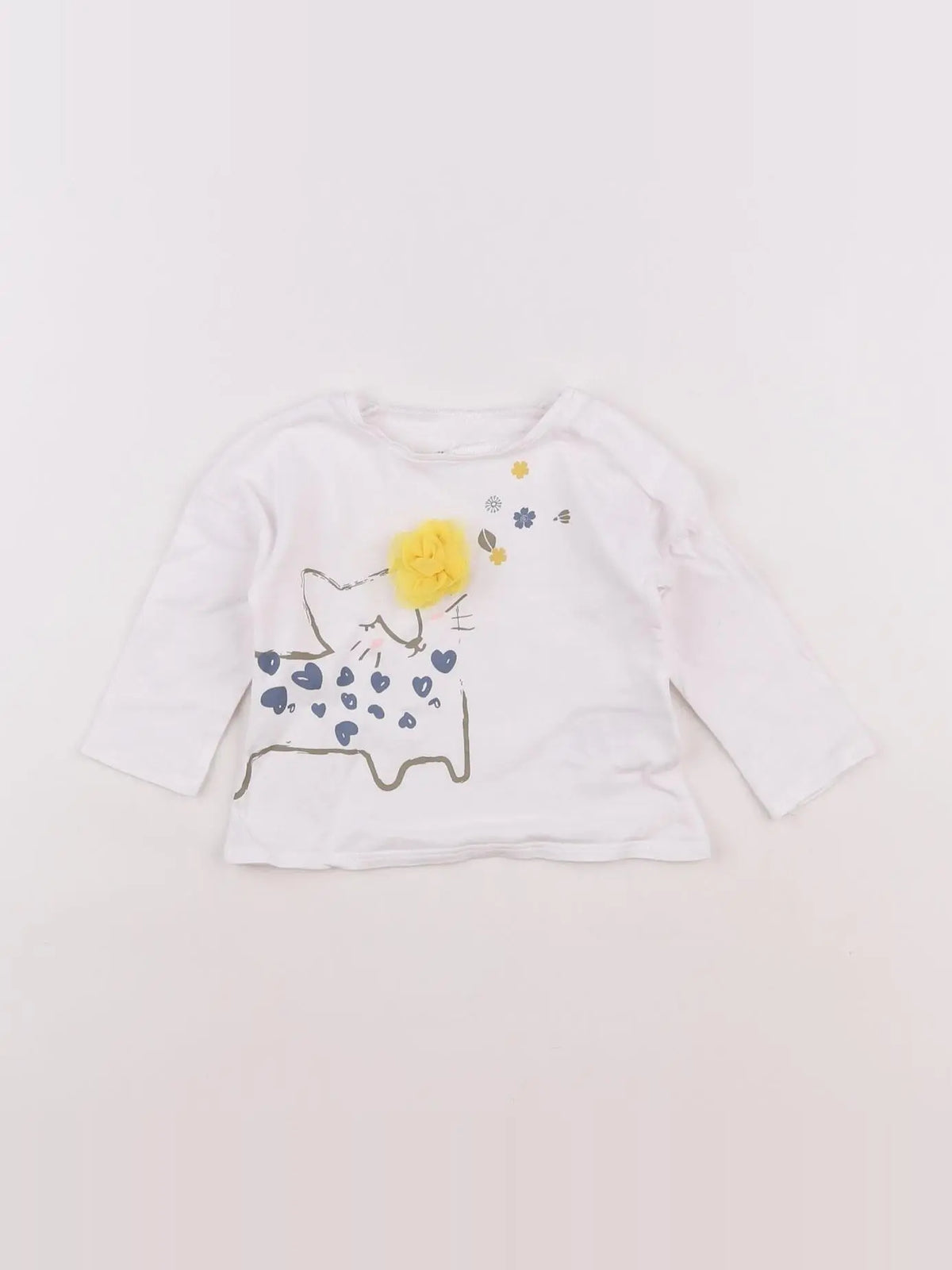 Vertbaudet - tee-shirt blanc - 6 mois