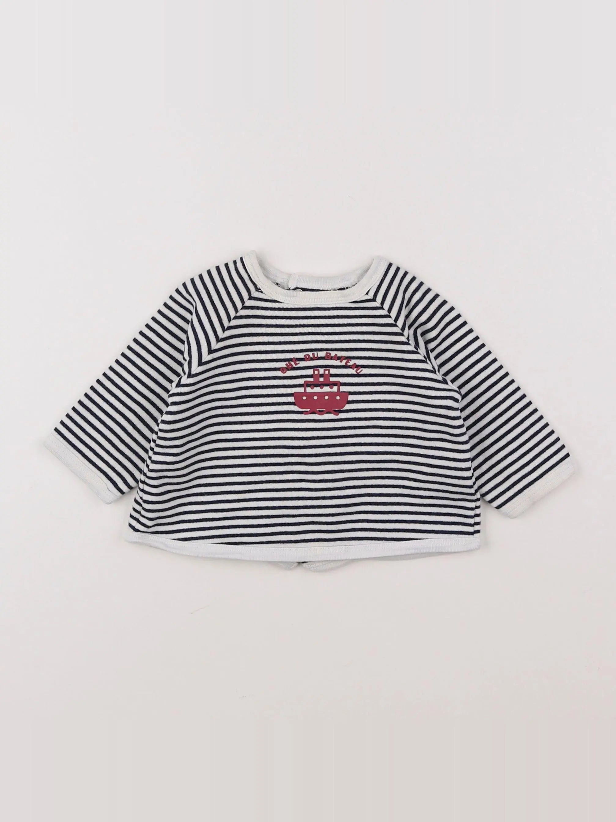 Boutchou - sweat bleu - 6 mois