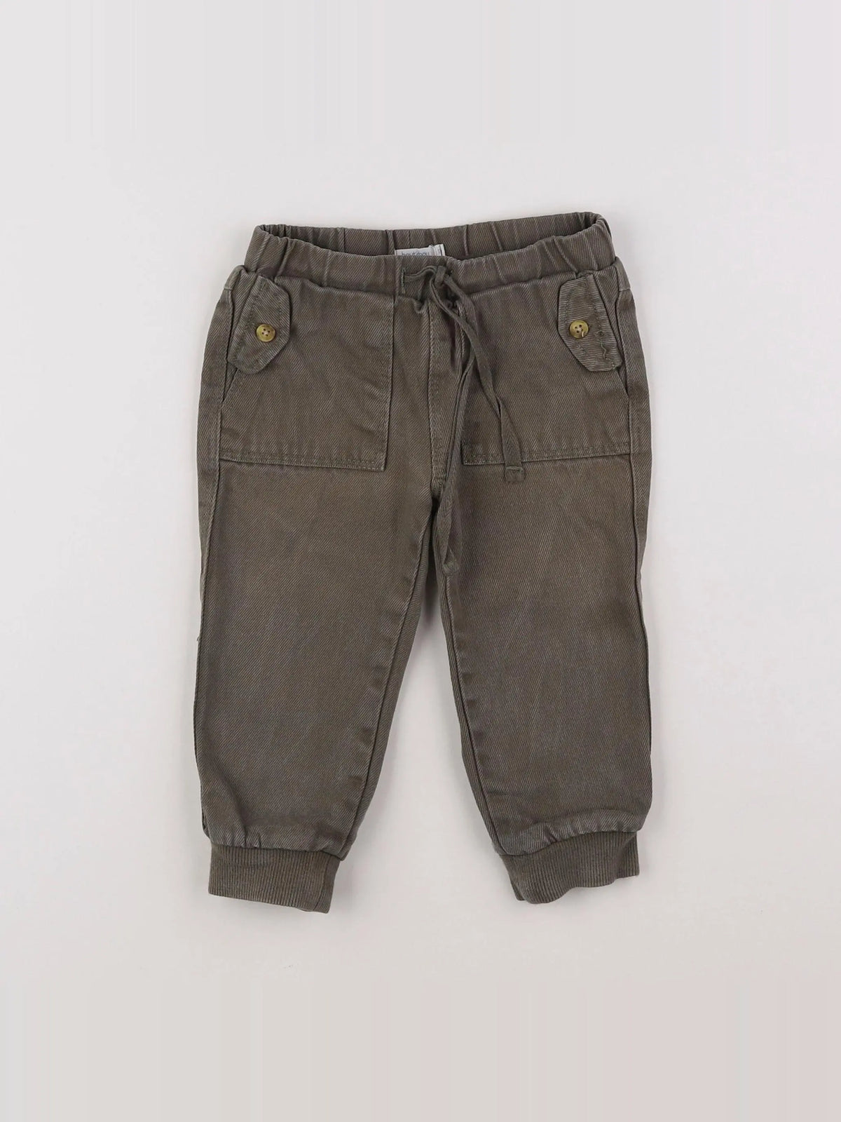 Boutchou - pantalon doublé vert - 12 mois