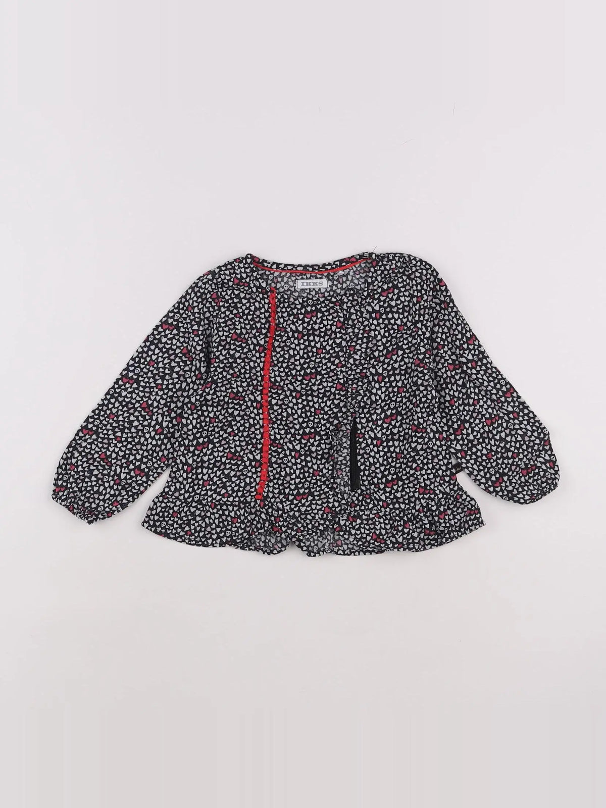 IKKS - blouse rose, noir - 18 mois