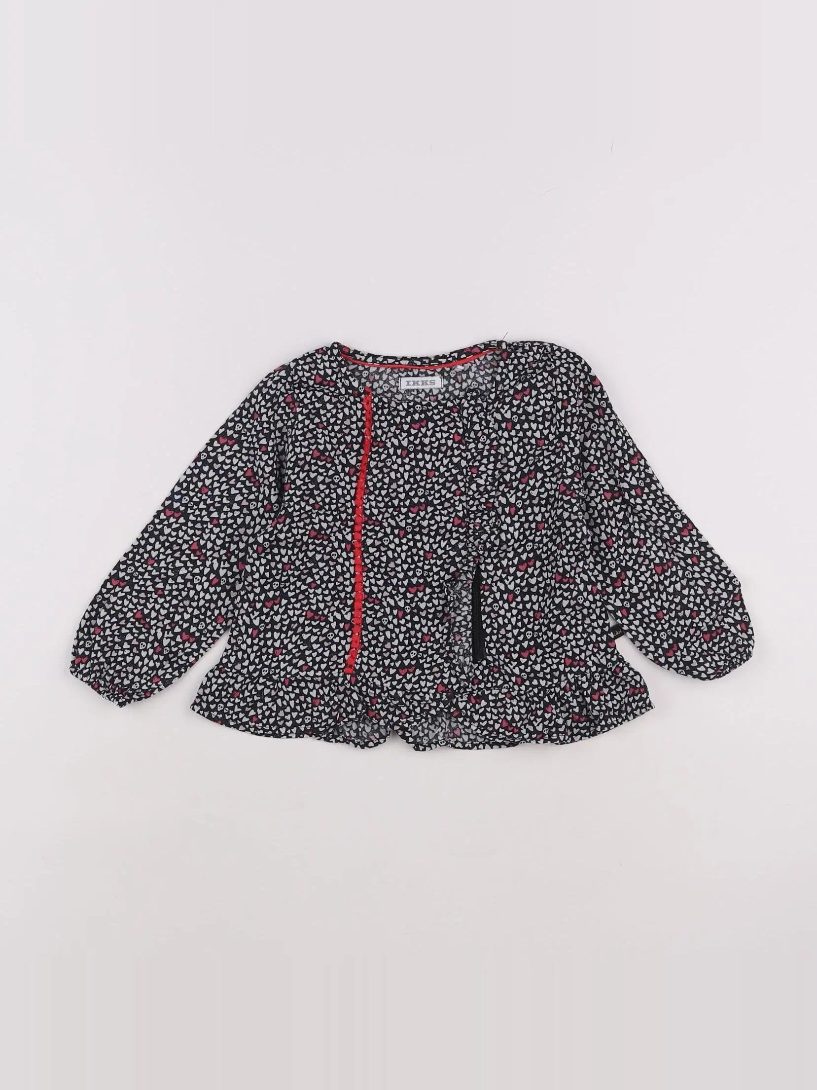 IKKS - blouse rose, noir - 18 mois