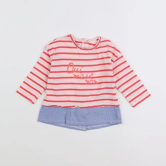 Vertbaudet - tee-shirt rose - 6 mois