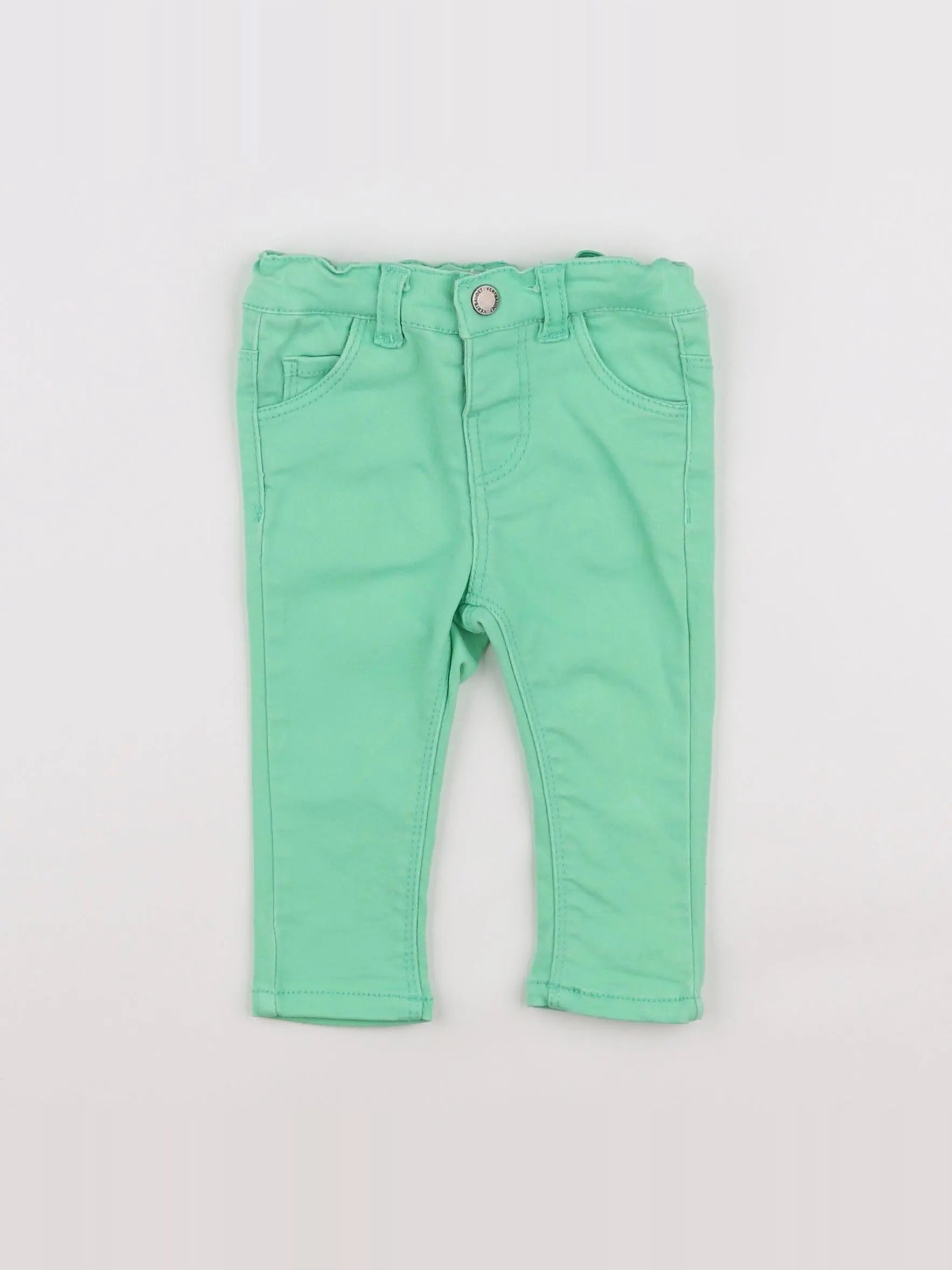 Vertbaudet - pantalon vert - 6 mois