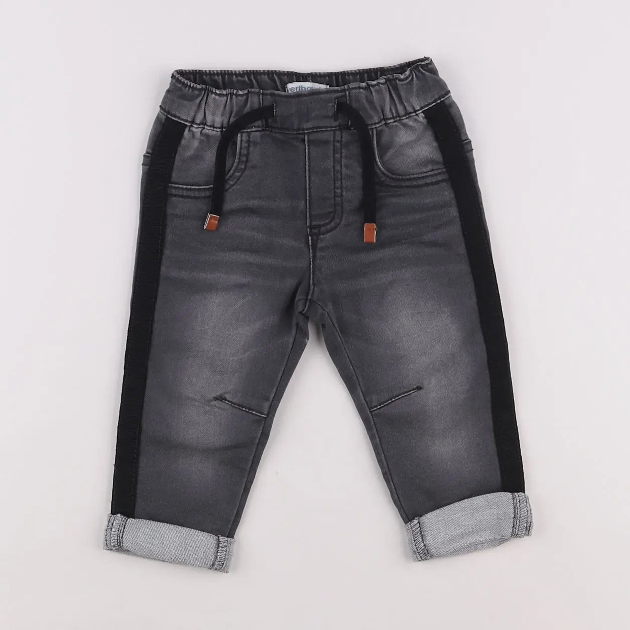 Vertbaudet - jean gris - 9 mois