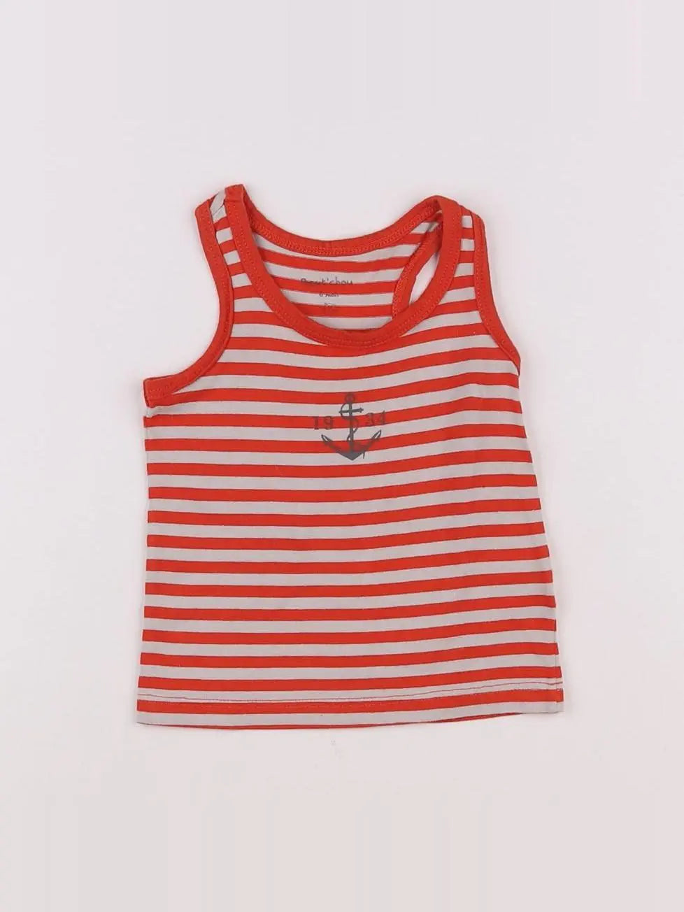 Boutchou - débardeur beige, rouge - 6 mois