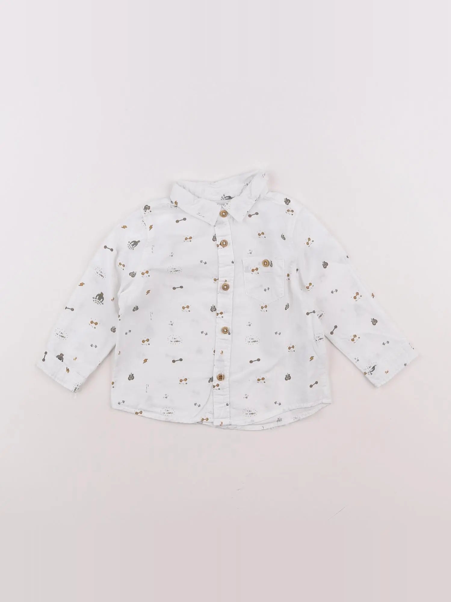 Zara - chemise blanc - 6/9 mois