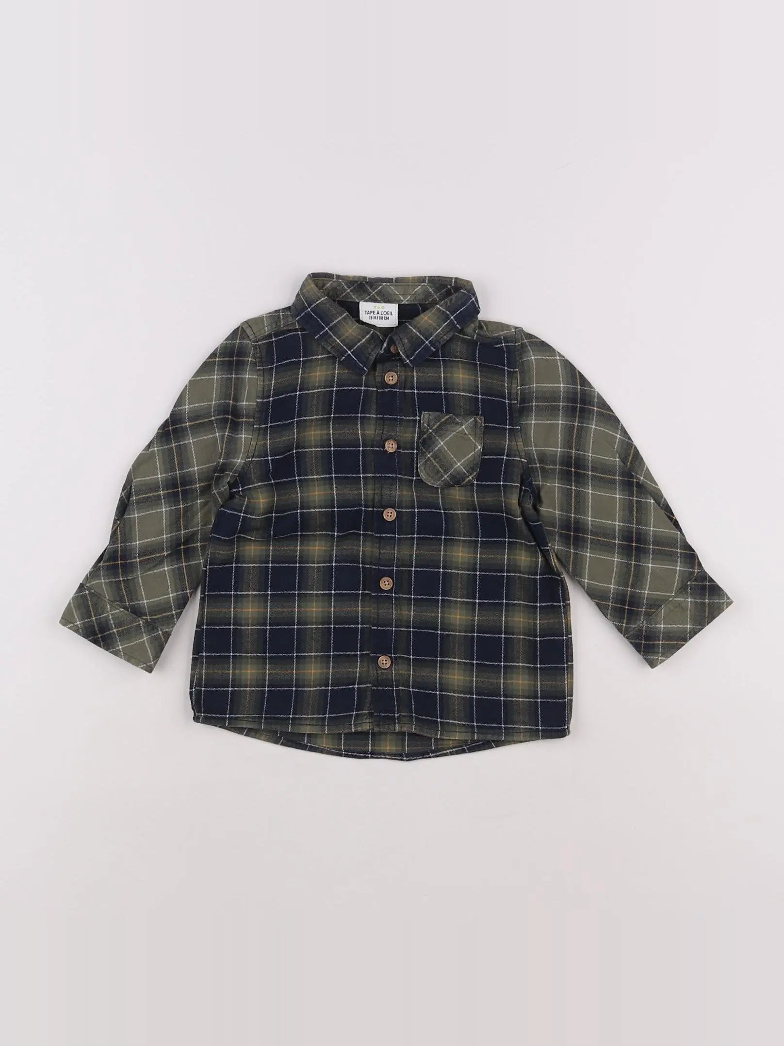 Tape à l'oeil - chemise vert, noir - 18 mois