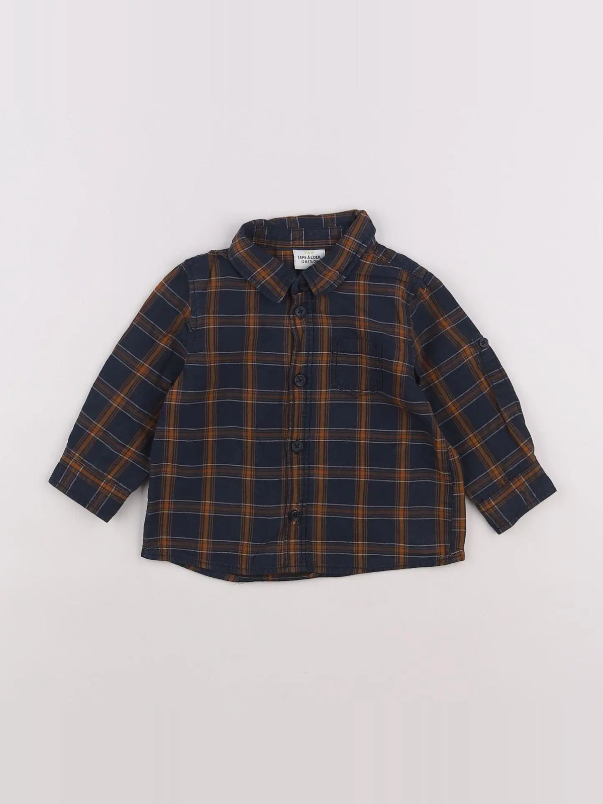 Tape à l'oeil - chemise bleu, marron - 12 mois