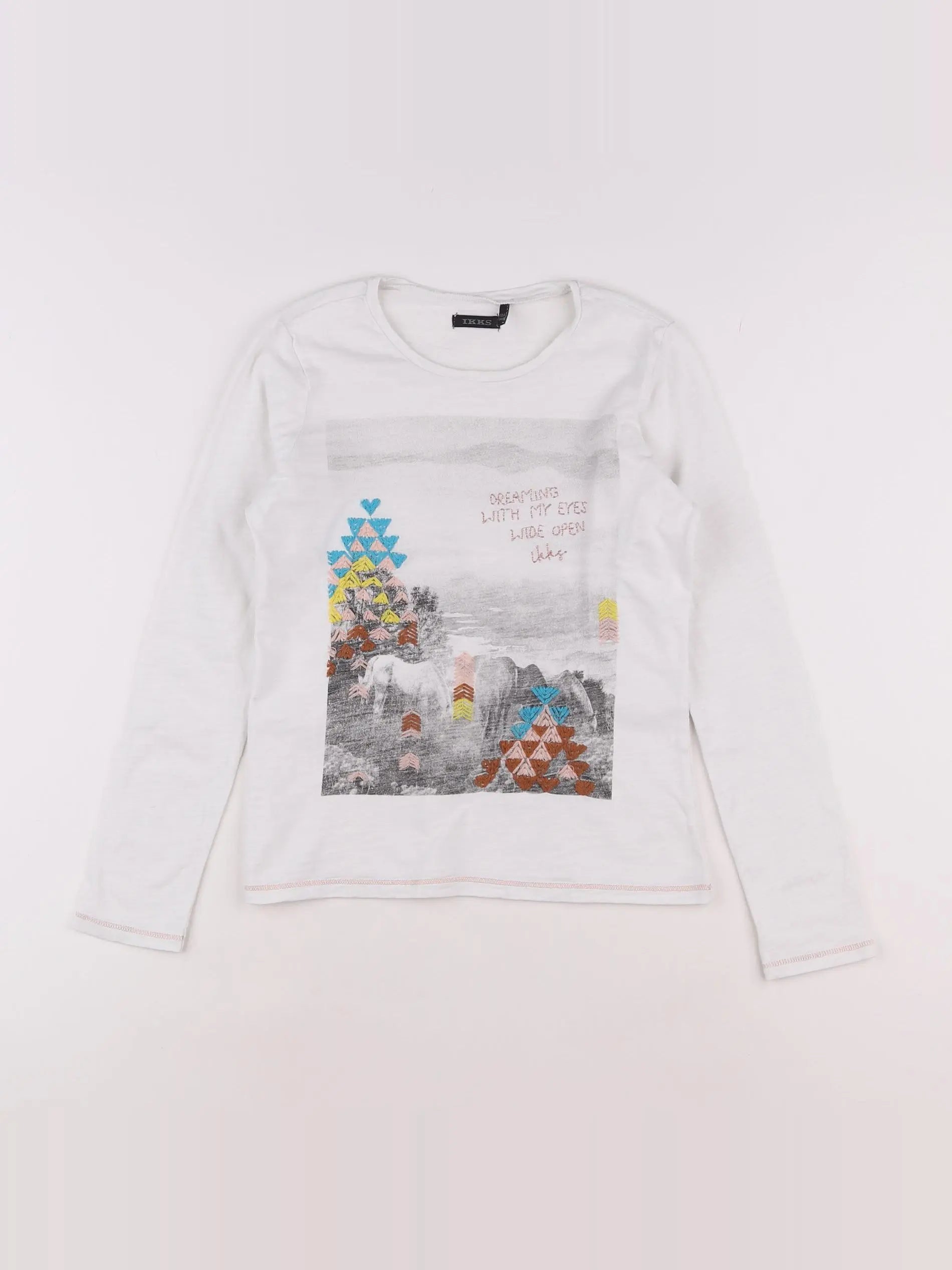 IKKS - tee-shirt blanc - 10 ans
