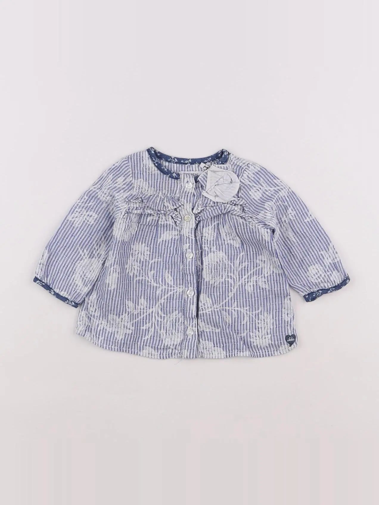 IKKS - blouse bleu, blanc - 3 mois