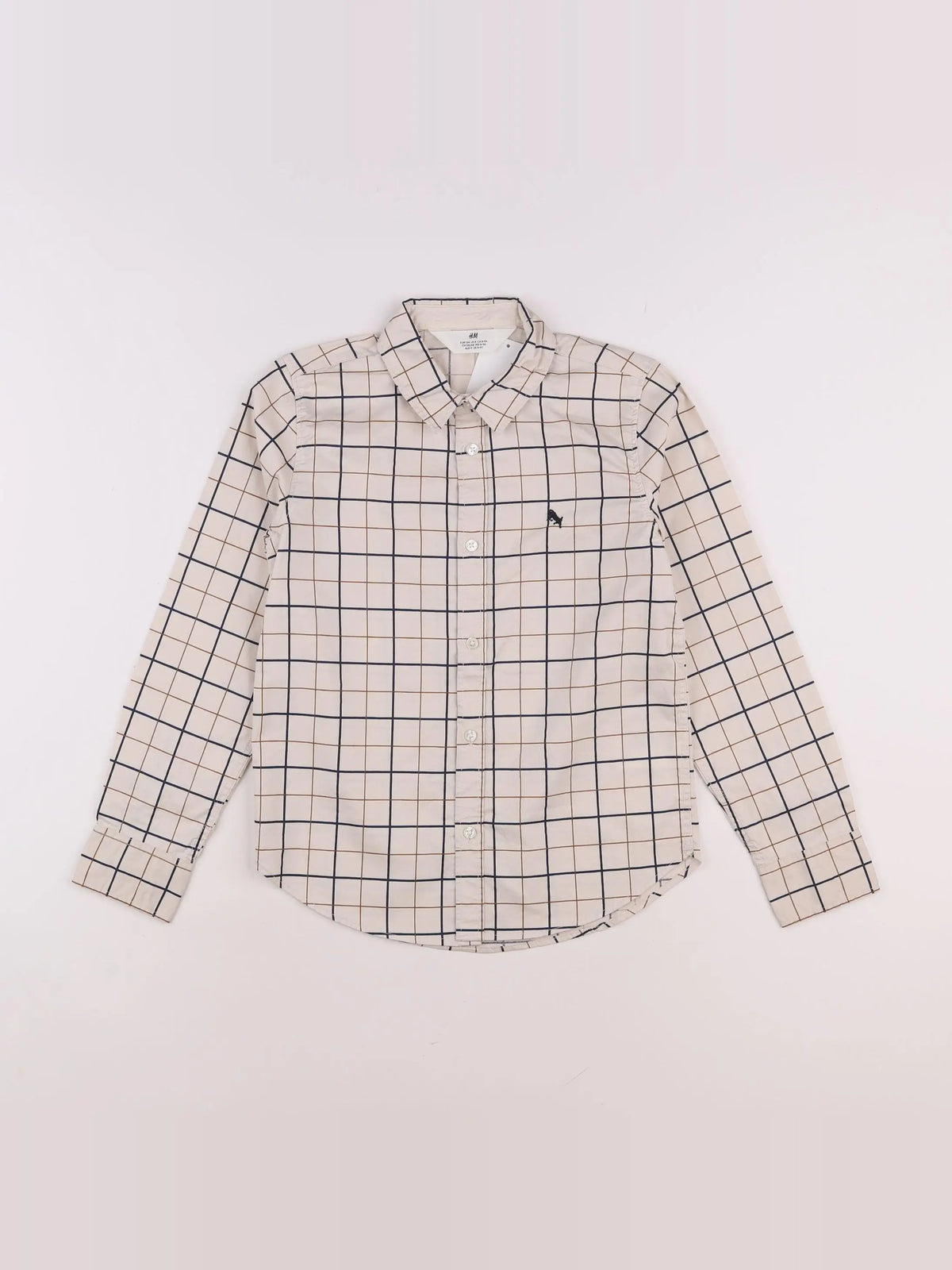 H&M - chemise beige - 8/9 ans