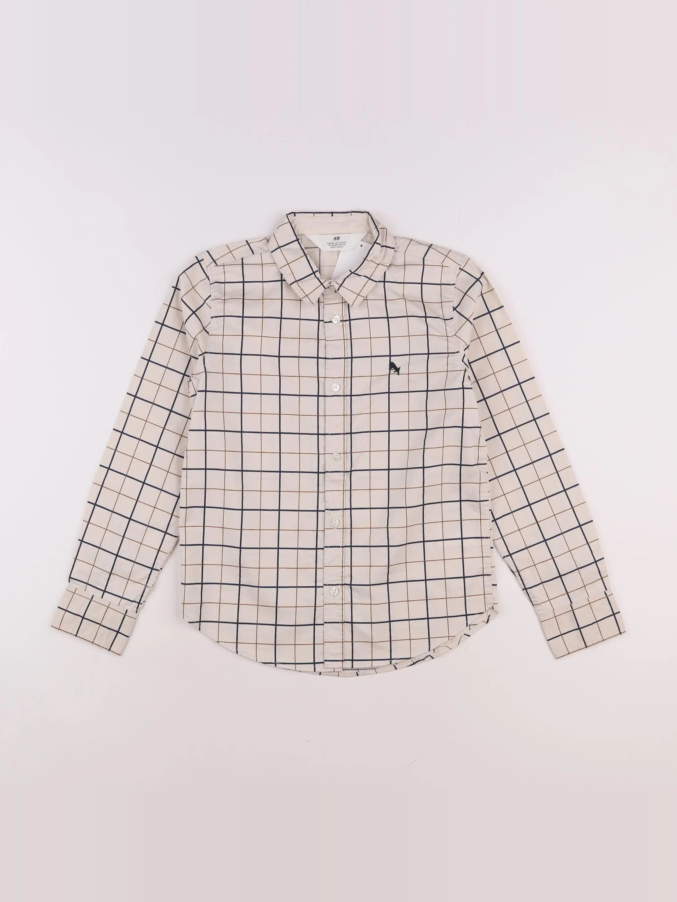 H&M - chemise beige - 8/9 ans