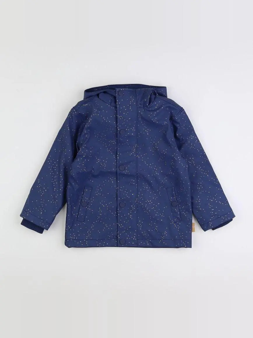 Imperméable bleu Pois dorés