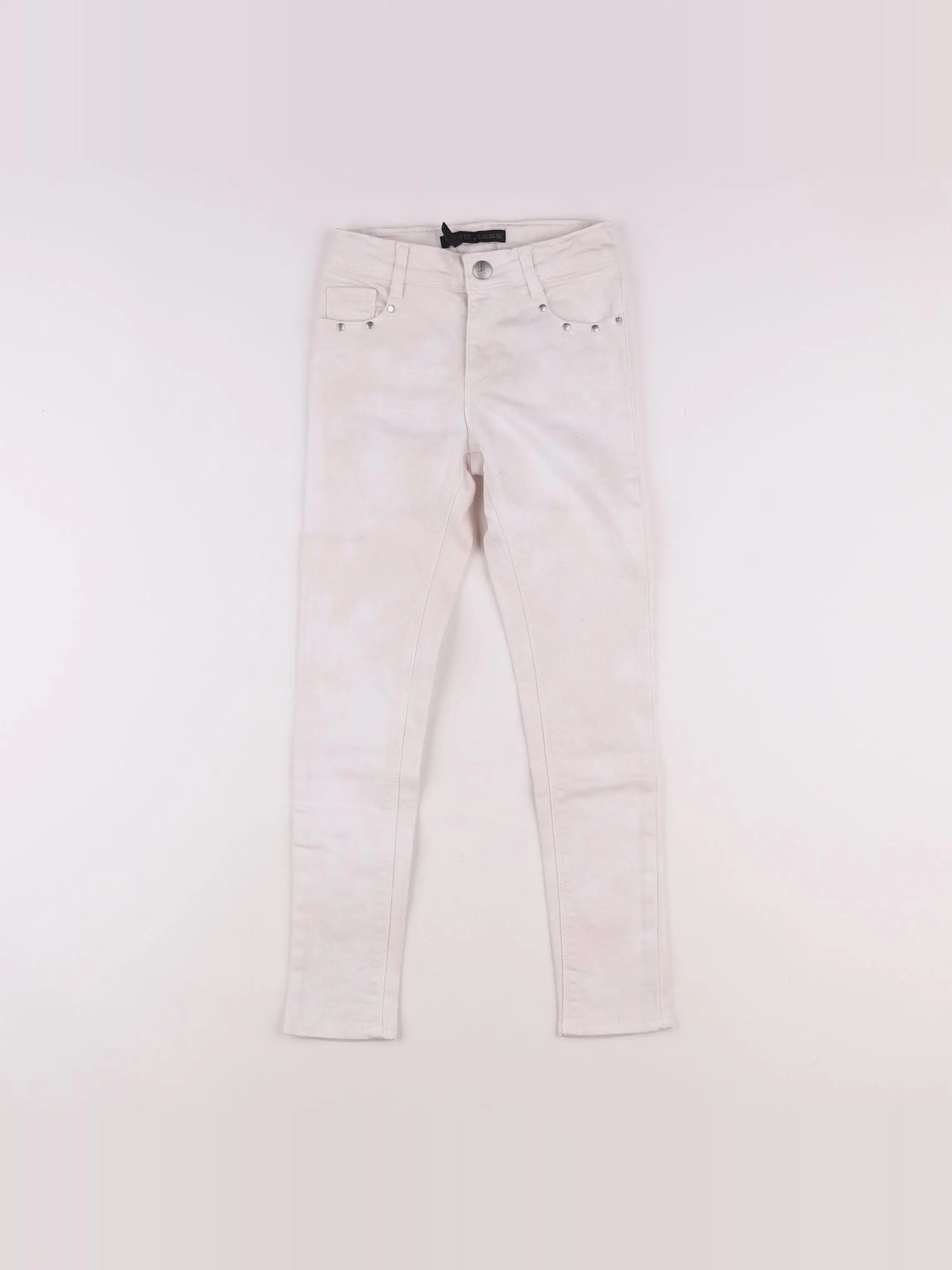 IKKS - jean blanc, rose - 8 ans