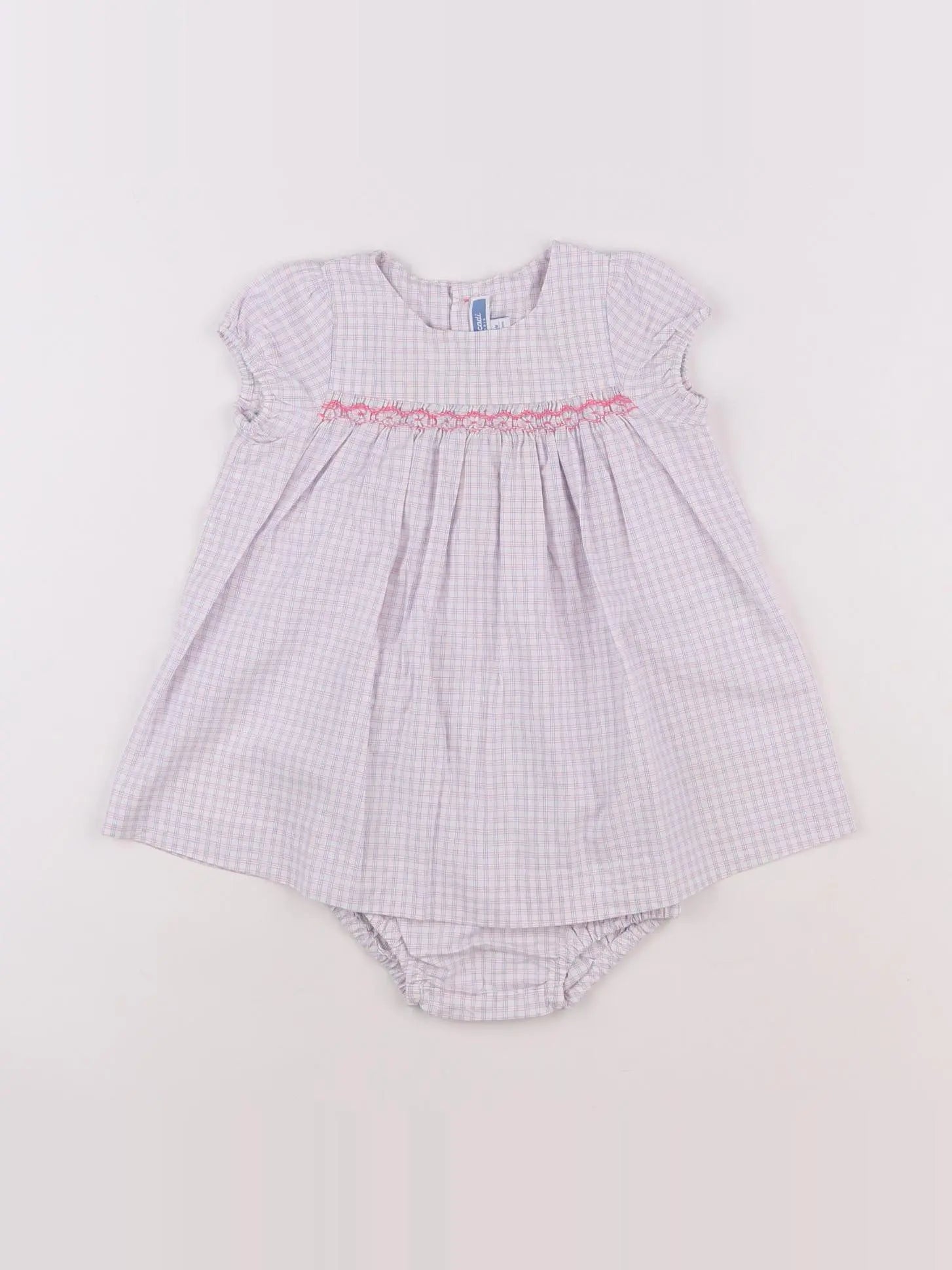 Jacadi - robe blanc, rose - 6 mois