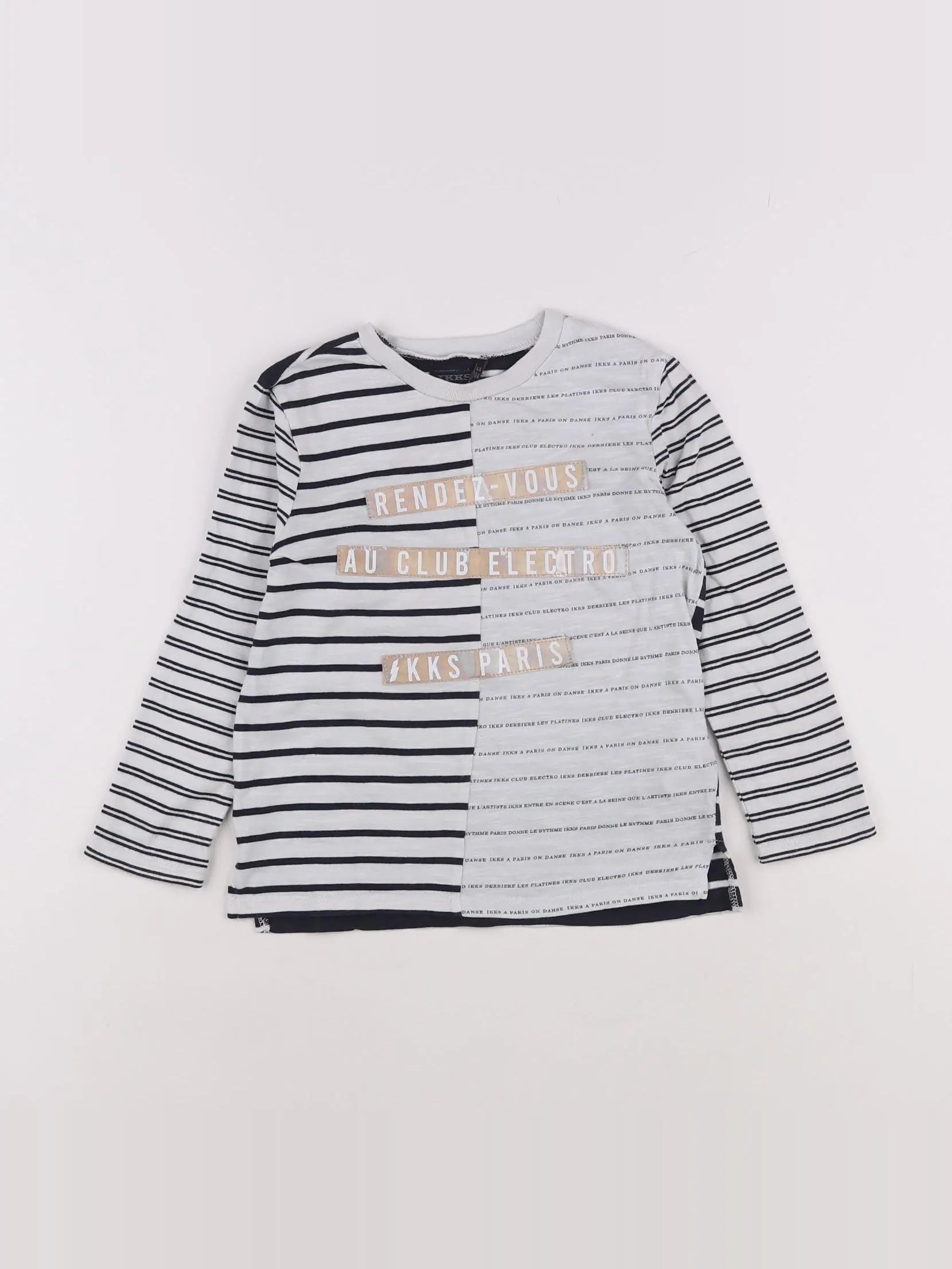 IKKS - tee-shirt blanc, bleu - 4 ans