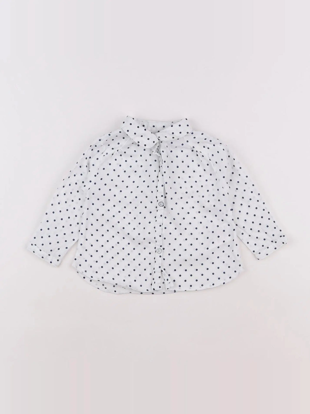 Vertbaudet - chemise blanc, bleu - 6 mois