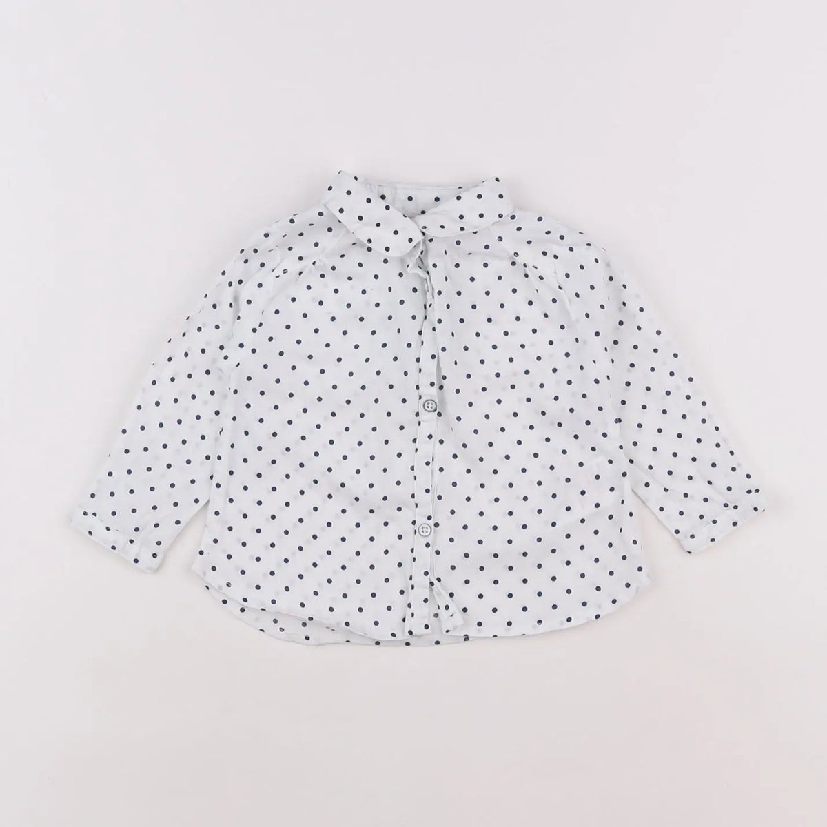 Vertbaudet - chemise blanc, bleu - 6 mois