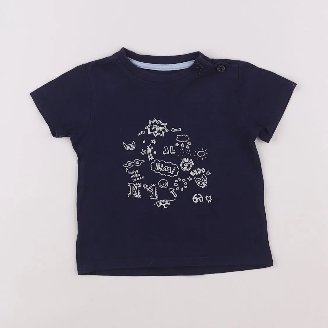 Vertbaudet - tee-shirt bleu - 6 mois